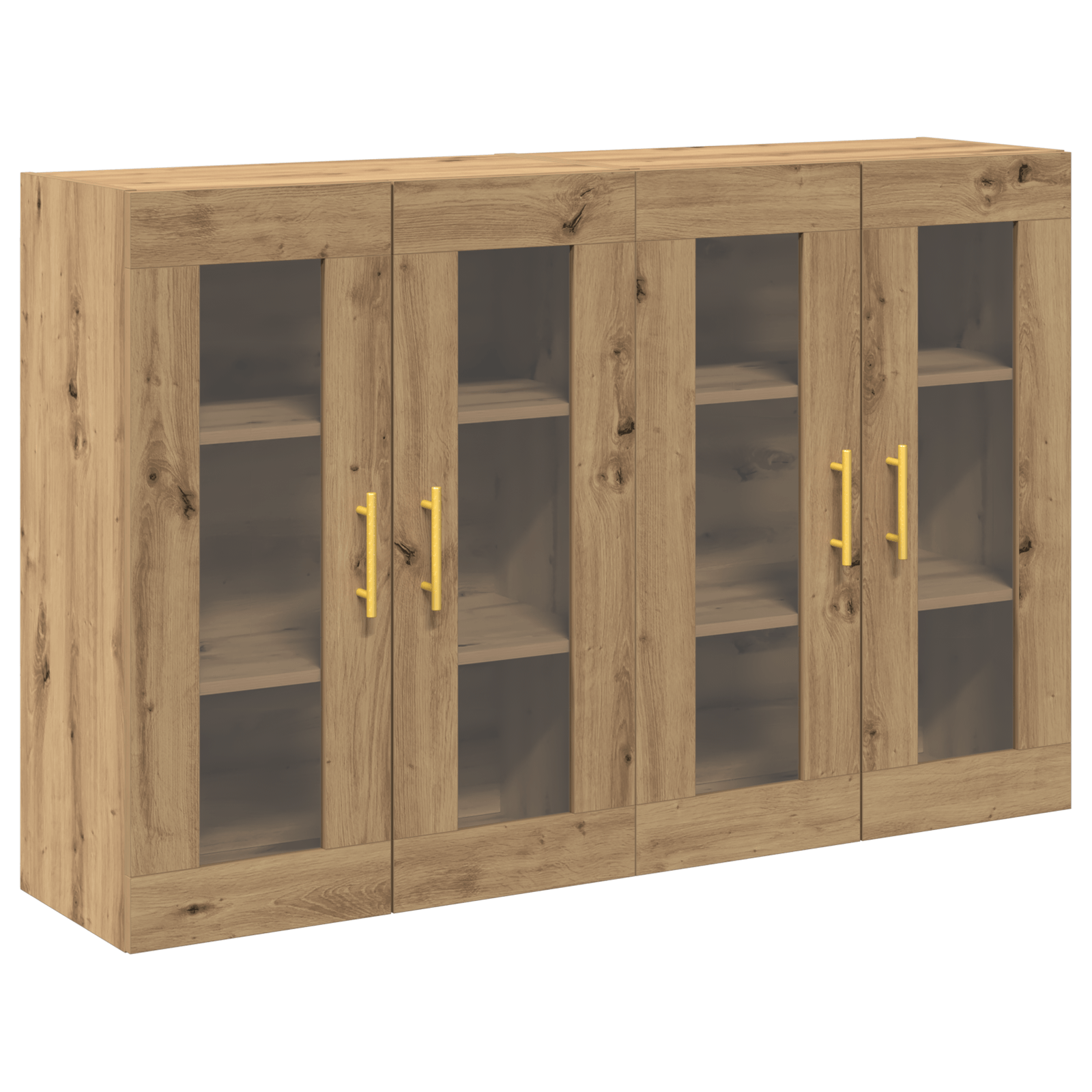 Dulapuri Montate pe Perete 2 pcs Stejar Artisan 69,5x34x90 cm Lemn Ingineresc — imaginea 2