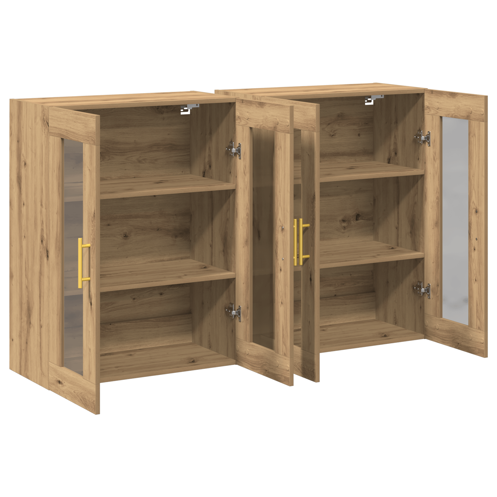 Dulapuri Montate pe Perete 2 pcs Stejar Artisan 69,5x34x90 cm Lemn Ingineresc — imaginea 5