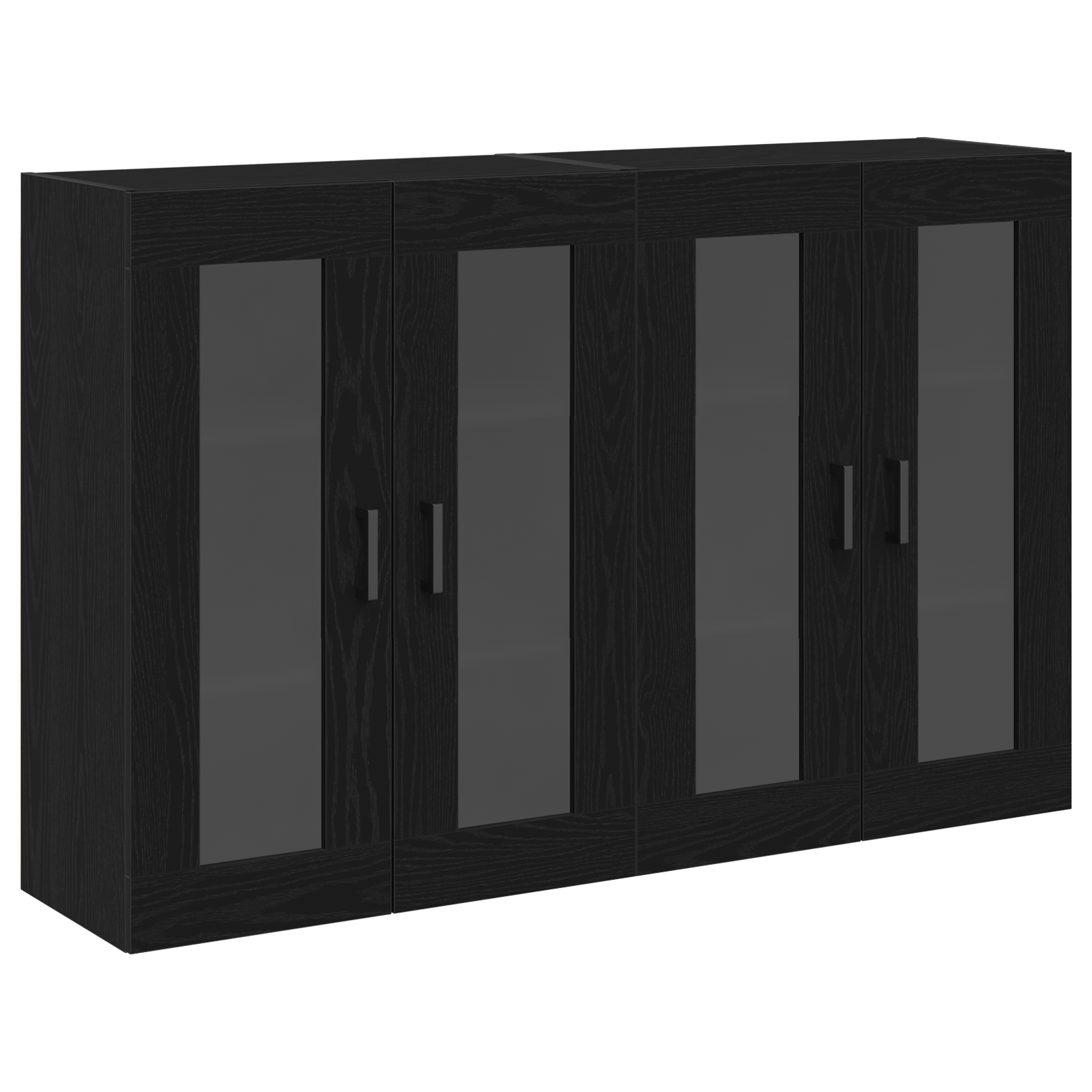 Mobilier de perete 2 buc Negru Stejar 69,5x34x90 cm Lemn prelucrat — imaginea 2