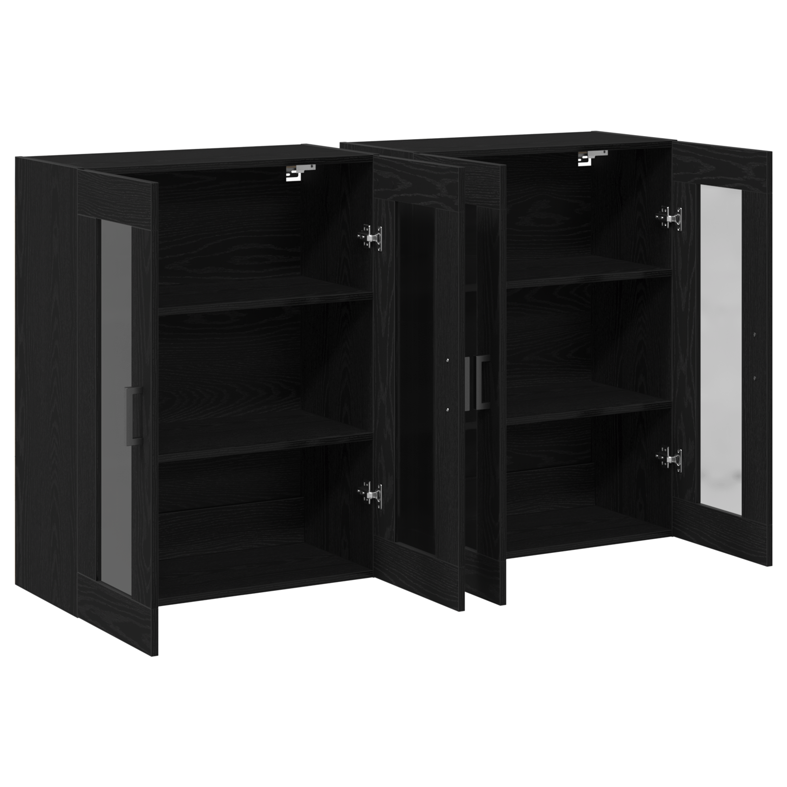 Mobilier de perete 2 buc Negru Stejar 69,5x34x90 cm Lemn prelucrat — imaginea 5