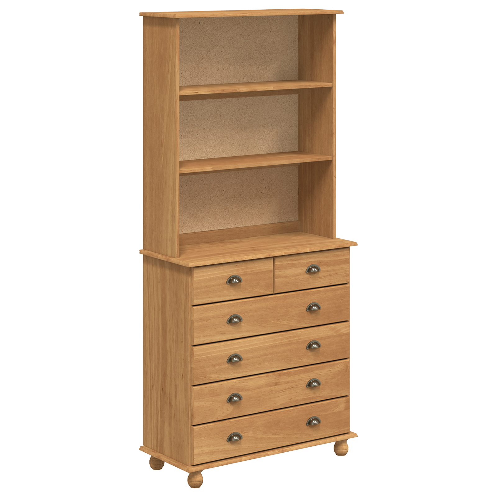 Bufet "ASKIM" maro miere 91x40x199.5 cm lemn masiv pin — imaginea 2