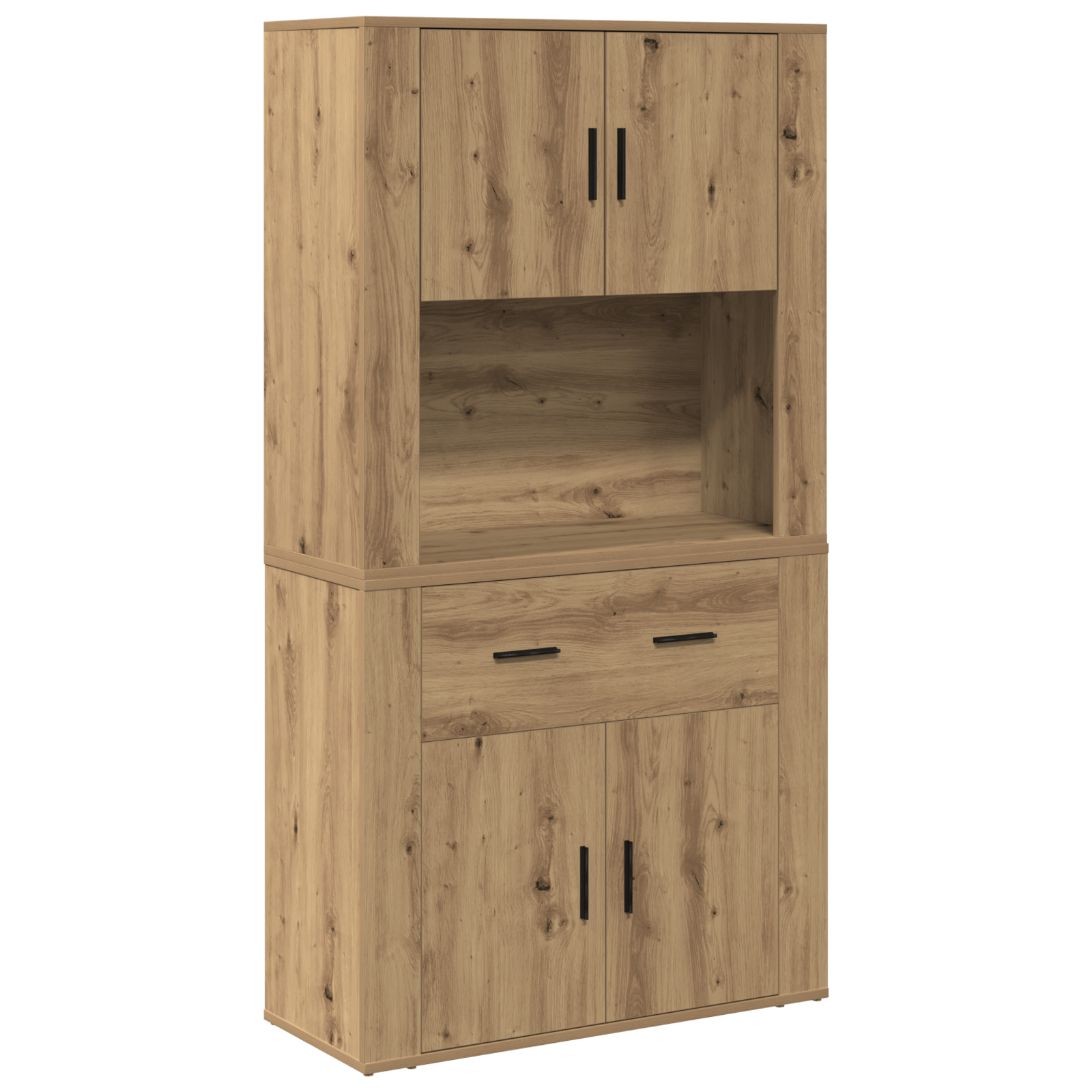 Highboard Stejar Artizanal 80x33x150 cm Lemn Prelucrat — imaginea 2