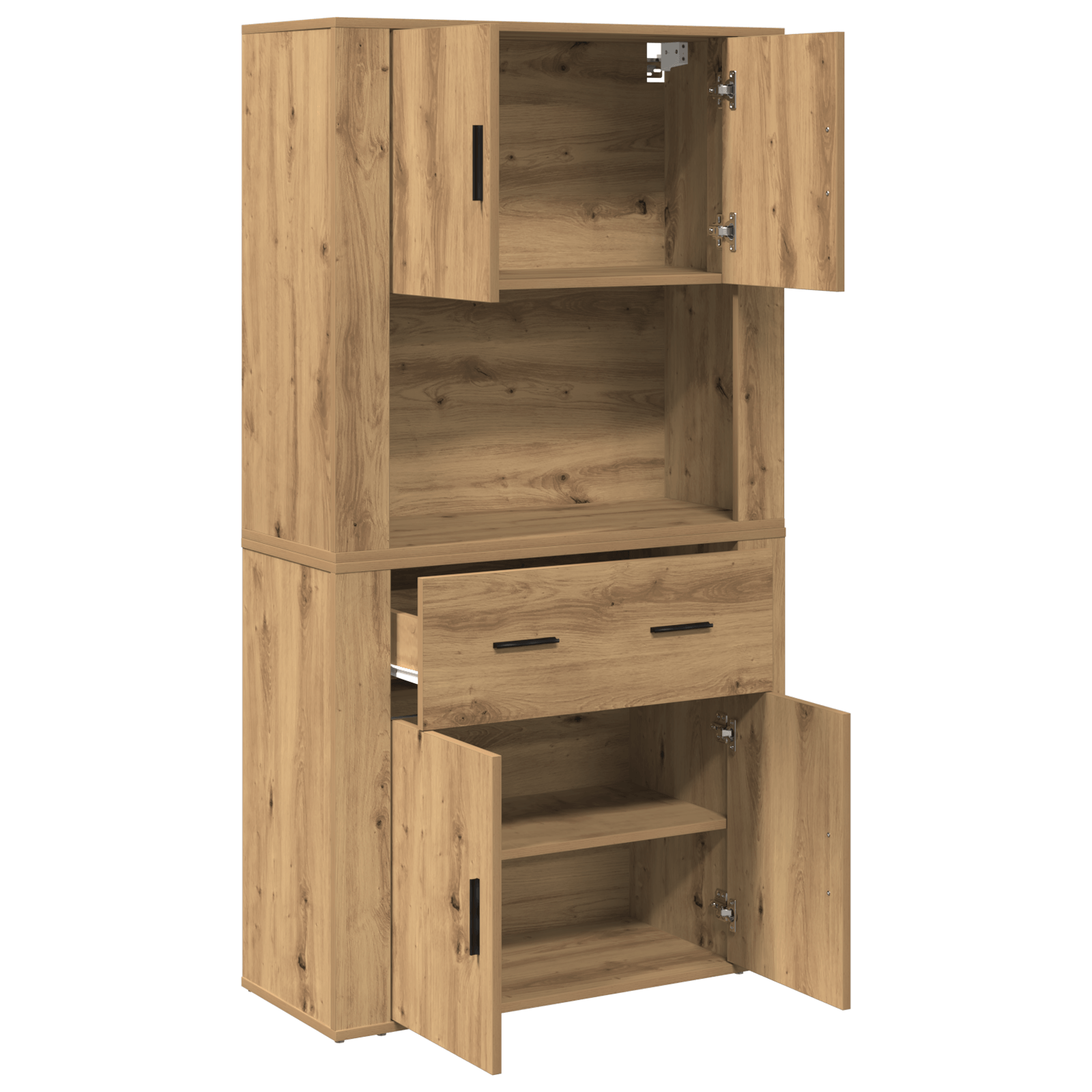 Highboard Stejar Artizanal 80x33x150 cm Lemn Prelucrat — imaginea 5