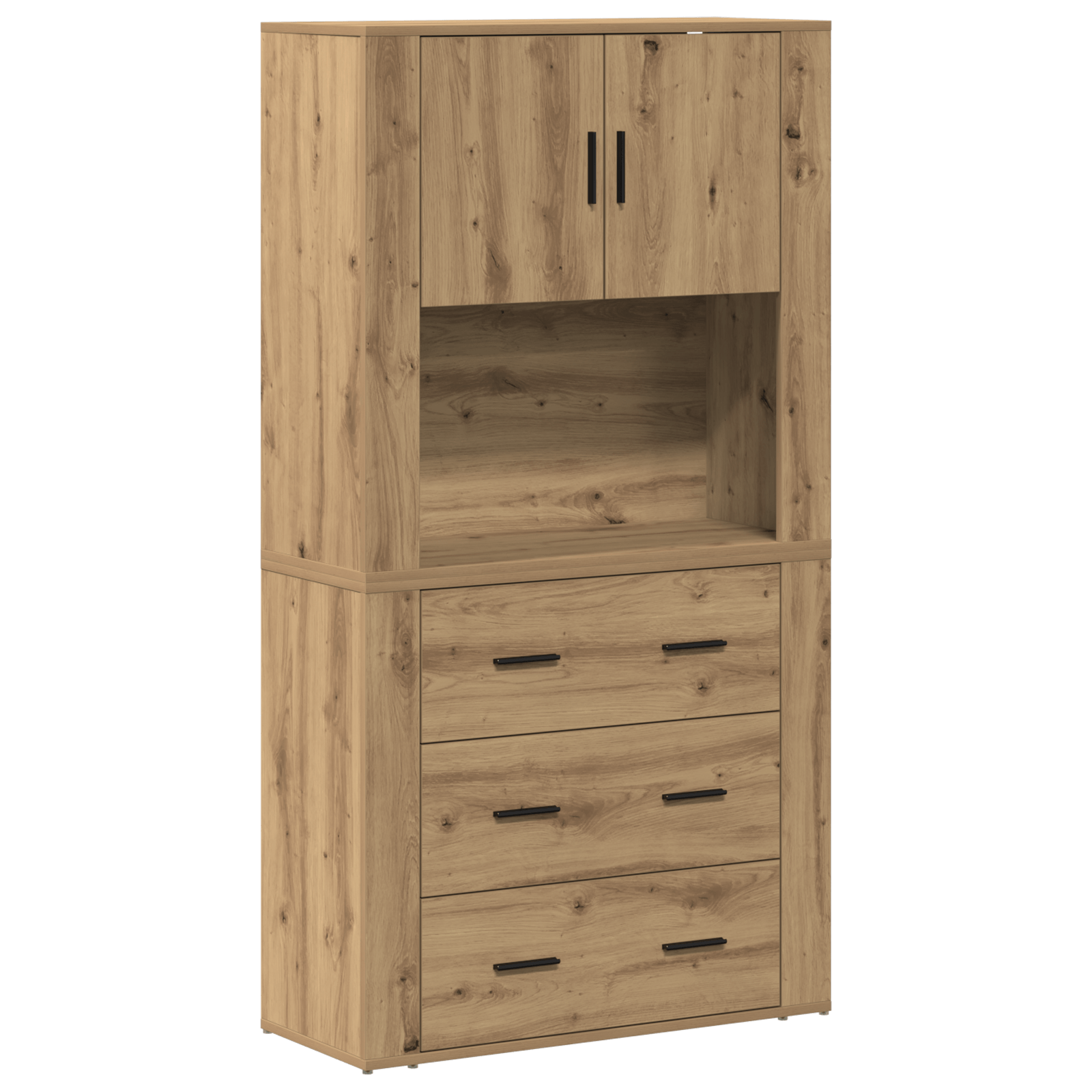 Biblioteca inalta Artisan Oak 80x33x150 cm Lemn prelucrat — imaginea 2