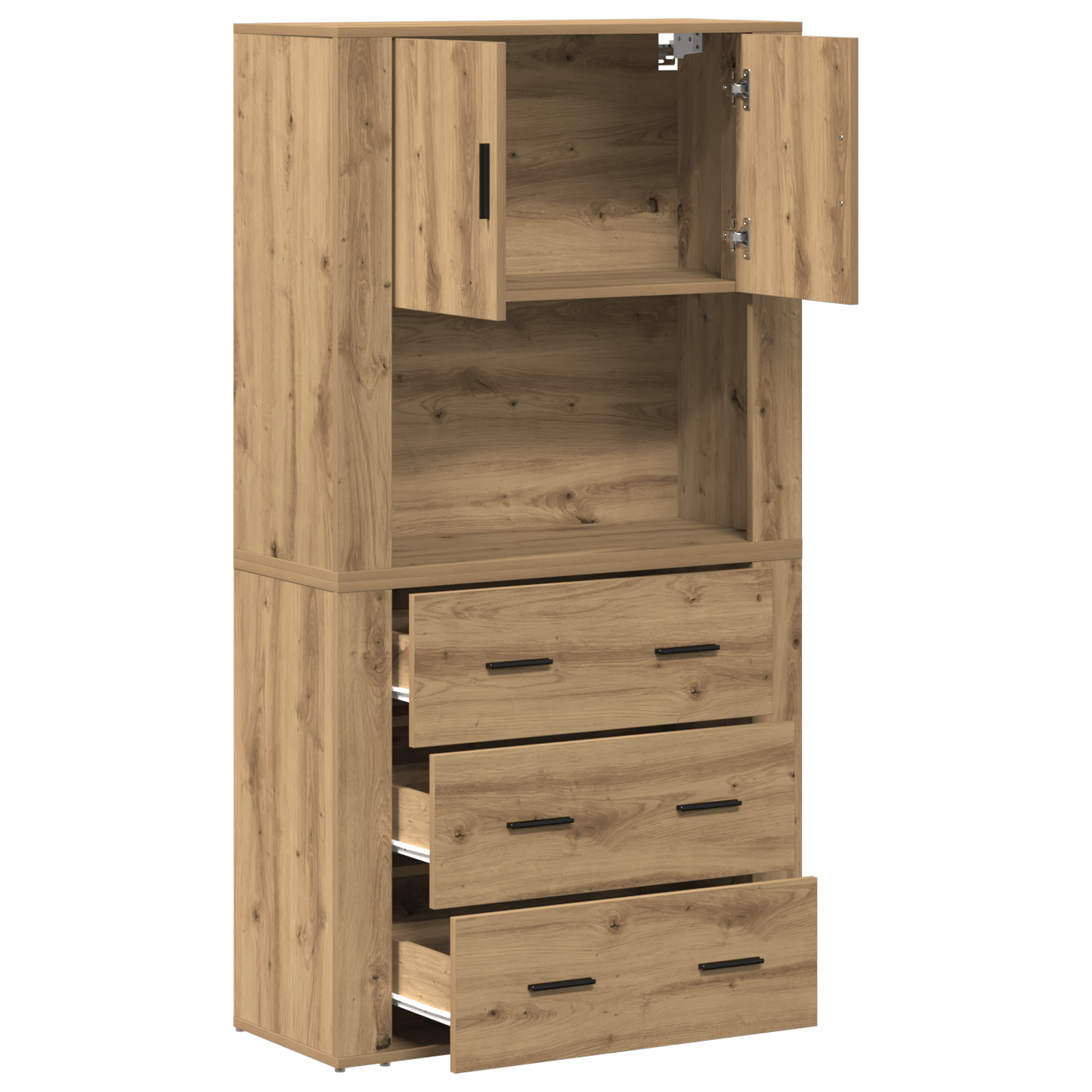Biblioteca inalta Artisan Oak 80x33x150 cm Lemn prelucrat — imaginea 5