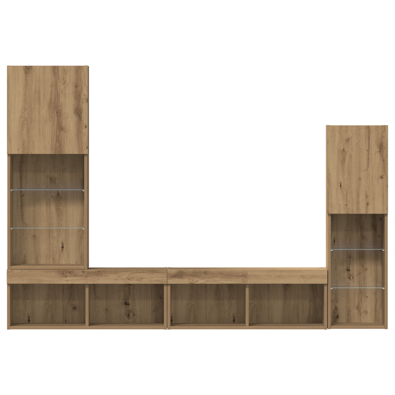 Dulap TV cu lumini LED Stejar artizanal 40.5x30x102 cm — imaginea 11