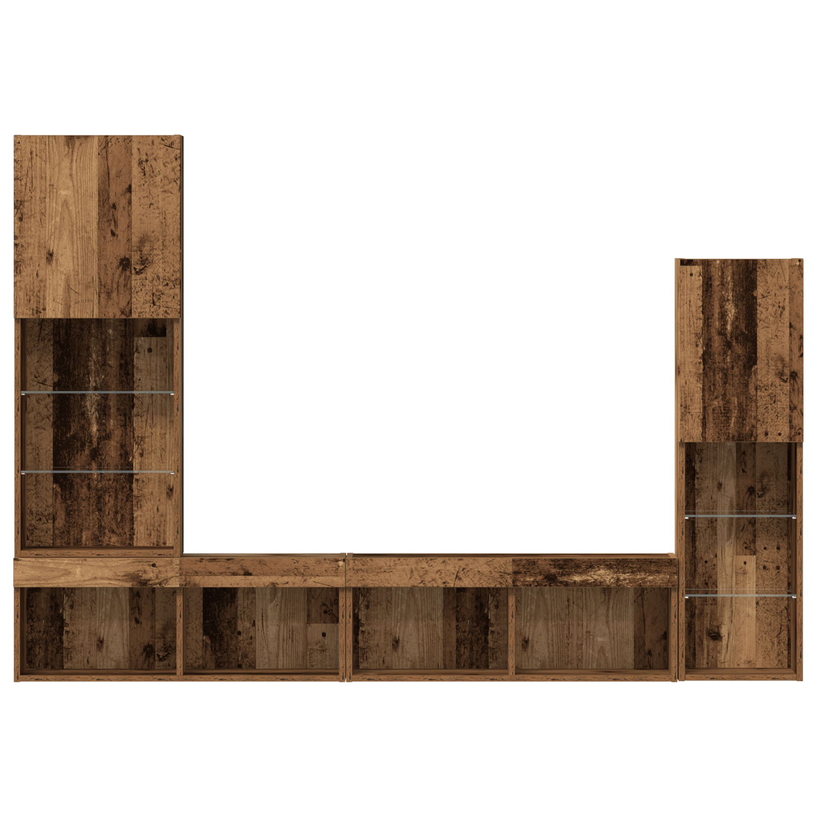 Dulap TV cu lumini LED Lemn erodat 40.5x30x102 cm — imaginea 11