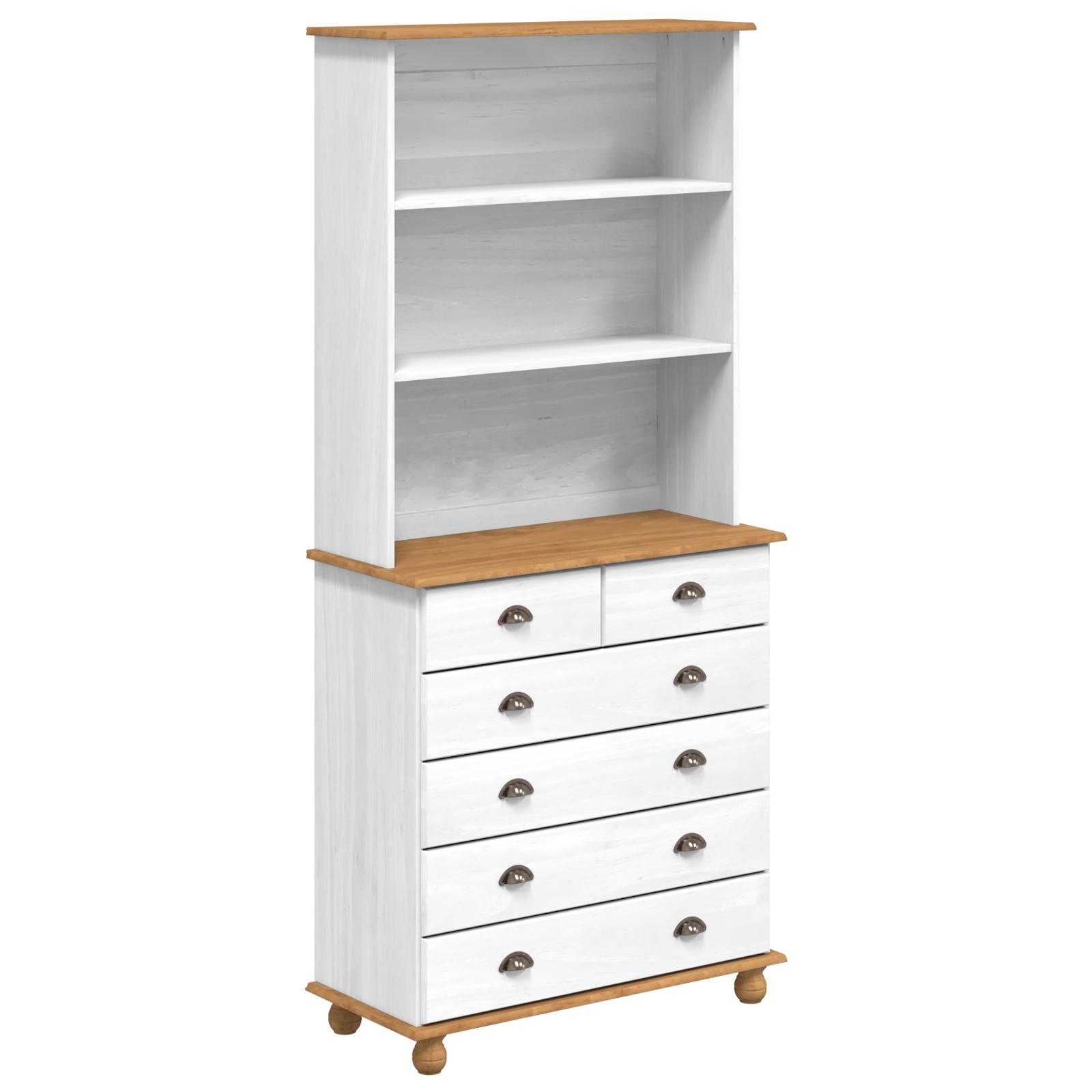 Bufet “ASKIM” alb 91x40x199.5 cm lemn masiv de pin — imaginea 2