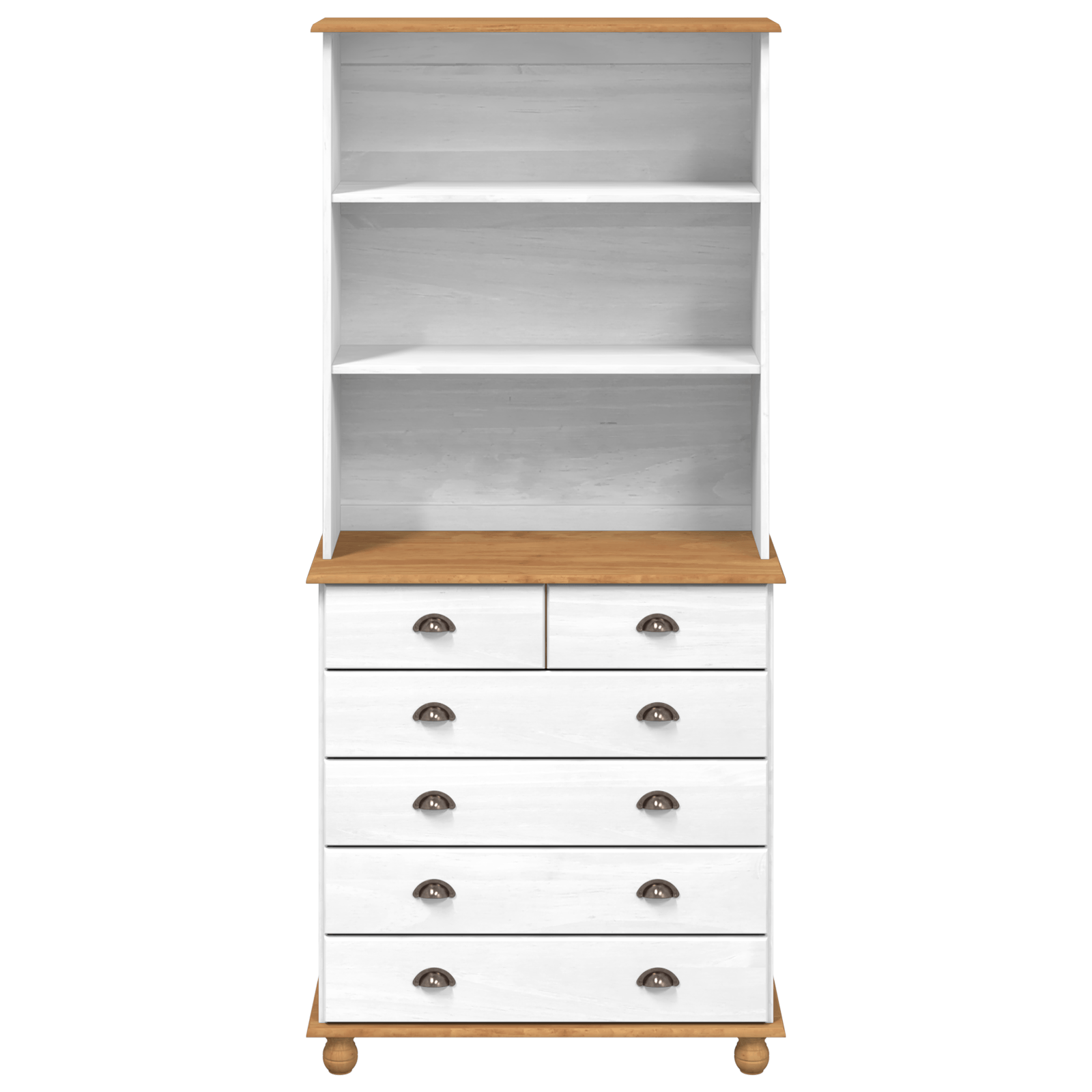 Bufet “ASKIM” alb 91x40x199.5 cm lemn masiv de pin — imaginea 8