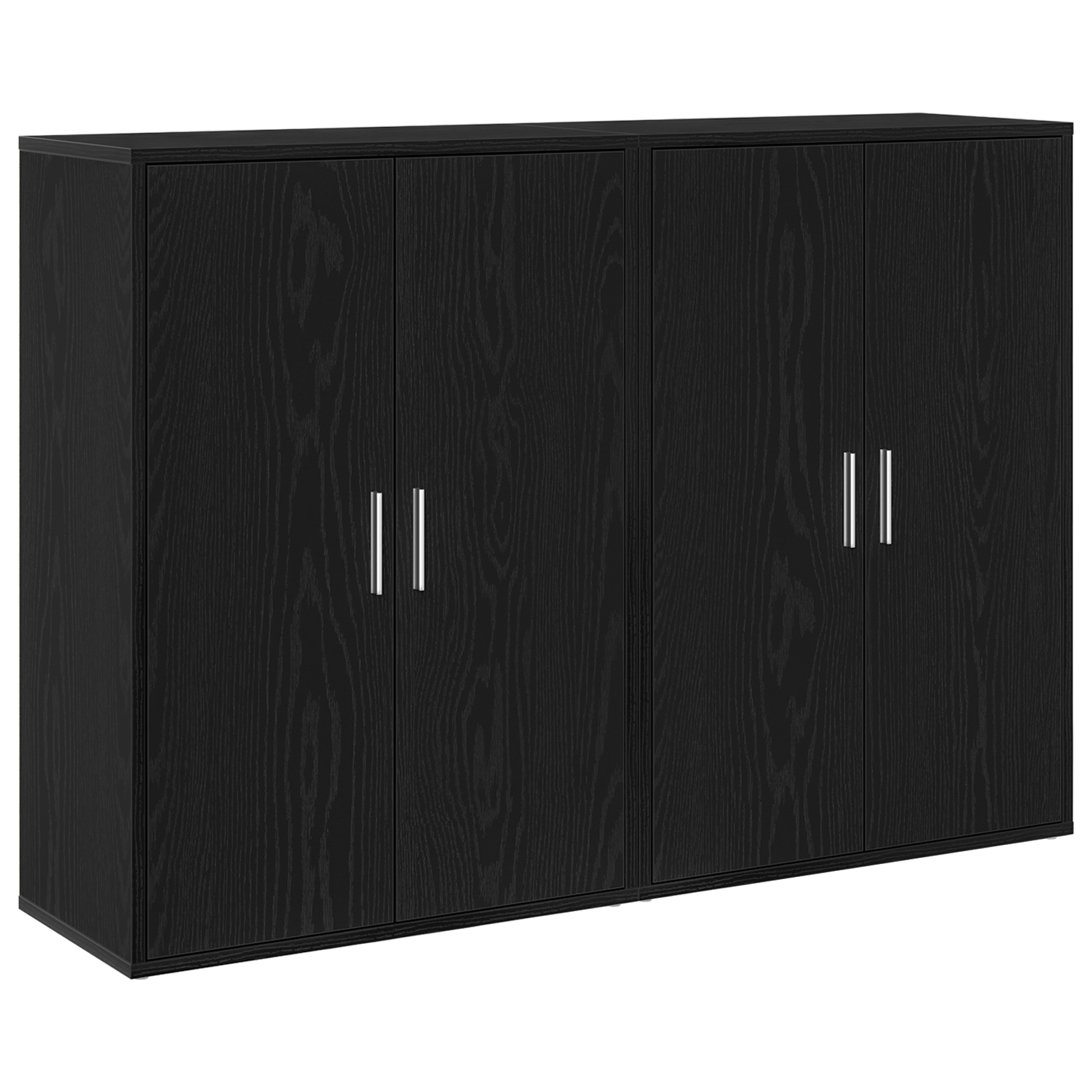 Servante 2 buc Negru Stejar 60x31x84 cm Lemn ingineresc — imaginea 2