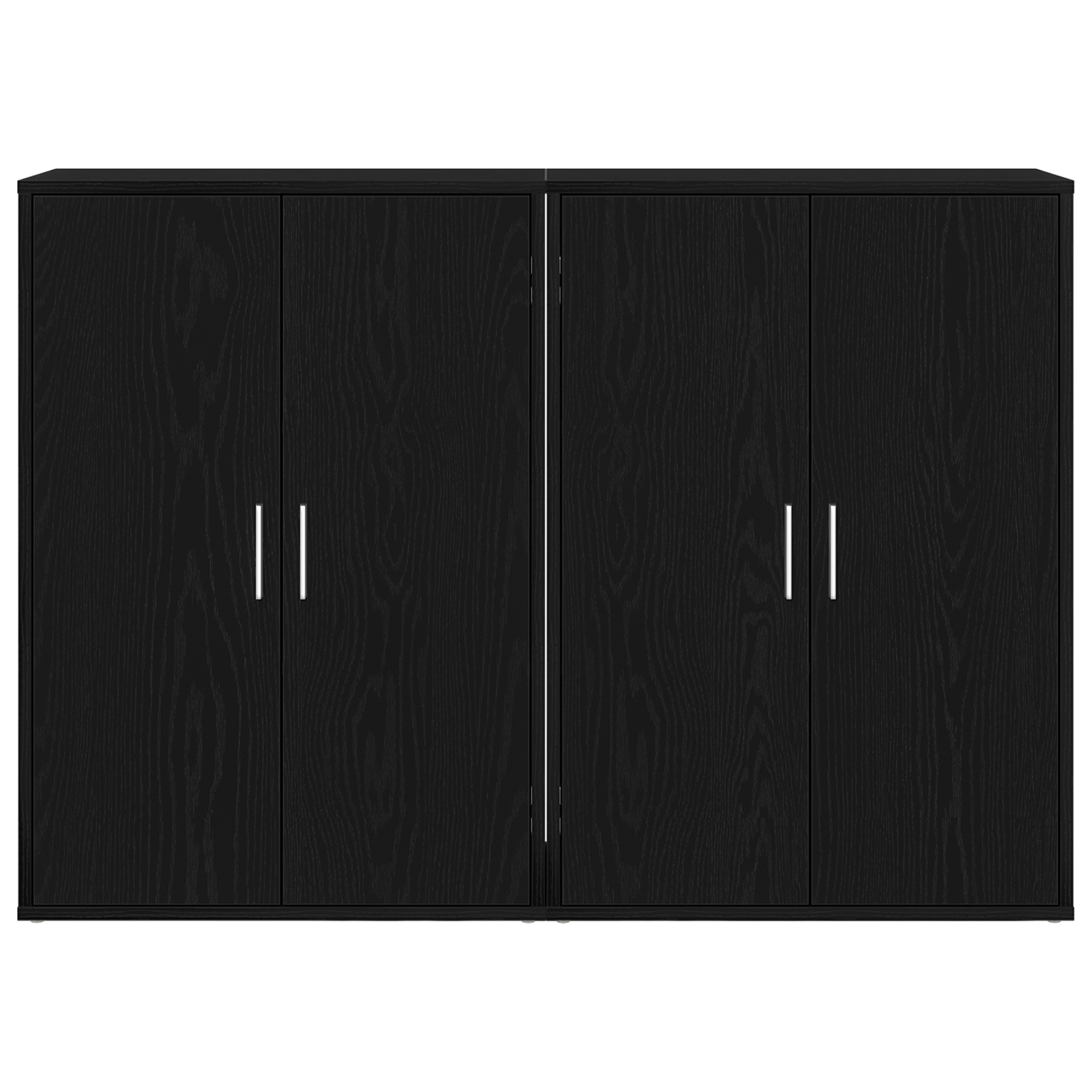 Servante 2 buc Negru Stejar 60x31x84 cm Lemn ingineresc — imaginea 6