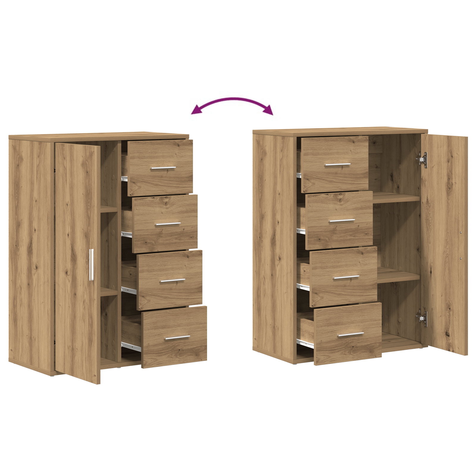 Bufete 2 buc Artisan Stejar 60x31x84 cm Lemn Prelucrat — imaginea 11