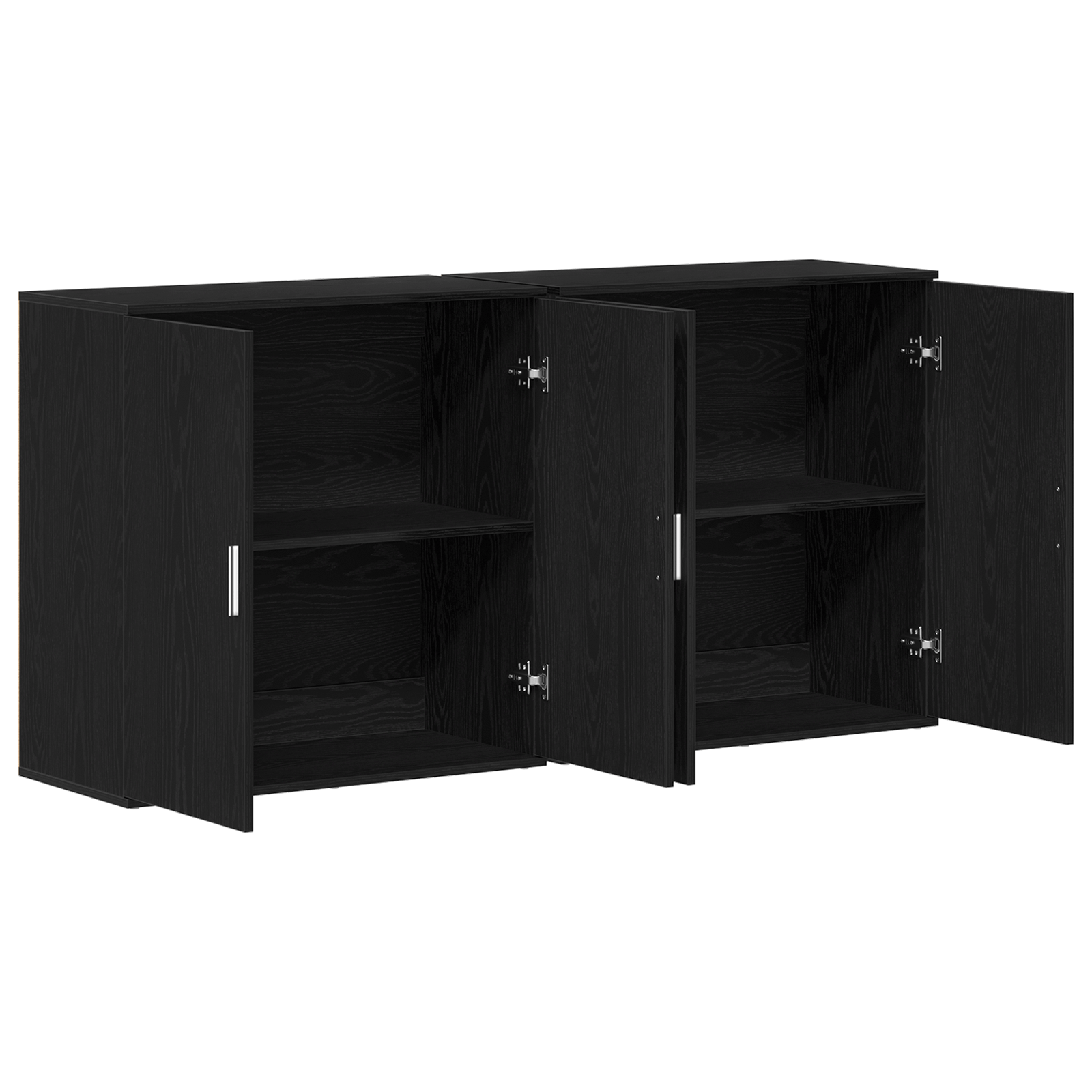Bufete 2 buc Negru Stejar 79x38x80 cm Lemn prelucrat — imaginea 5
