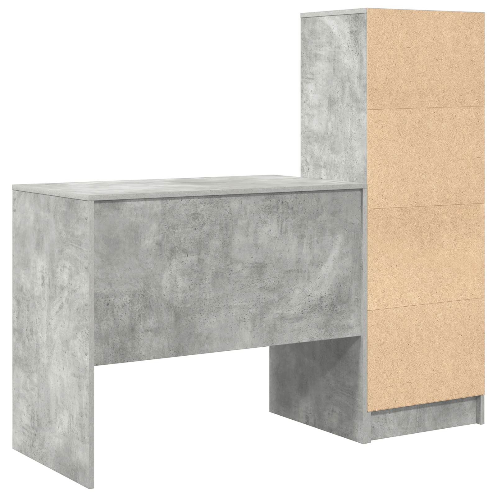 Birou cu spatiu de stocare Gri beton Lemn ingineresc — imaginea 8