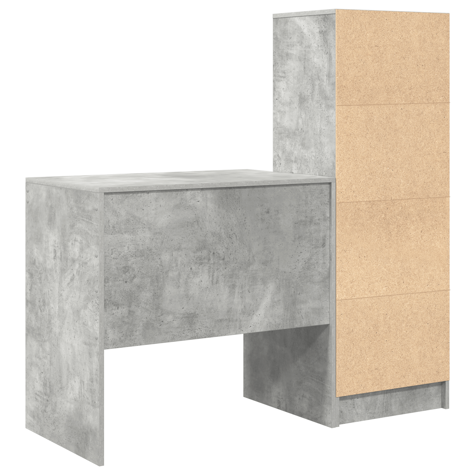 Birou cu stocare Gri beton Lemn prelucrat — imaginea 8