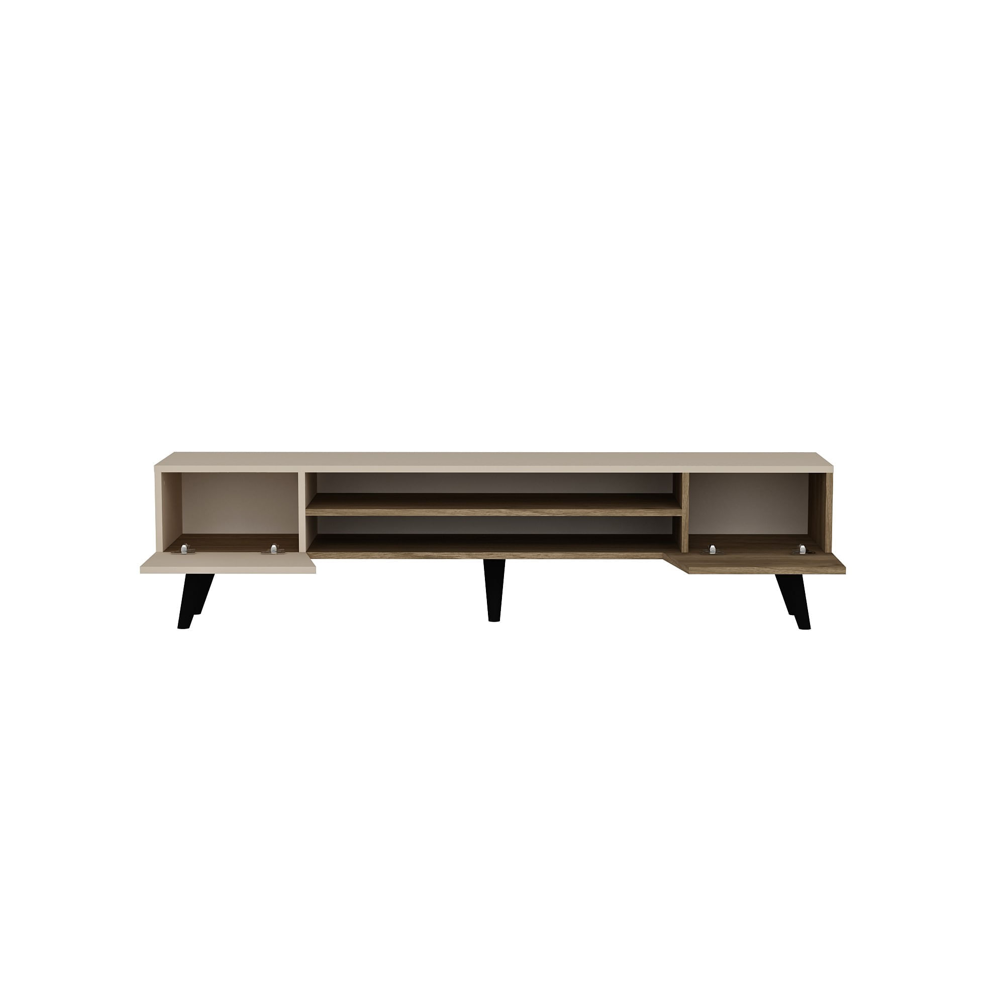 Comoda tv, Hanah Home, pal melaminat, nuc si bej, 180x37x45 cm — imaginea 2