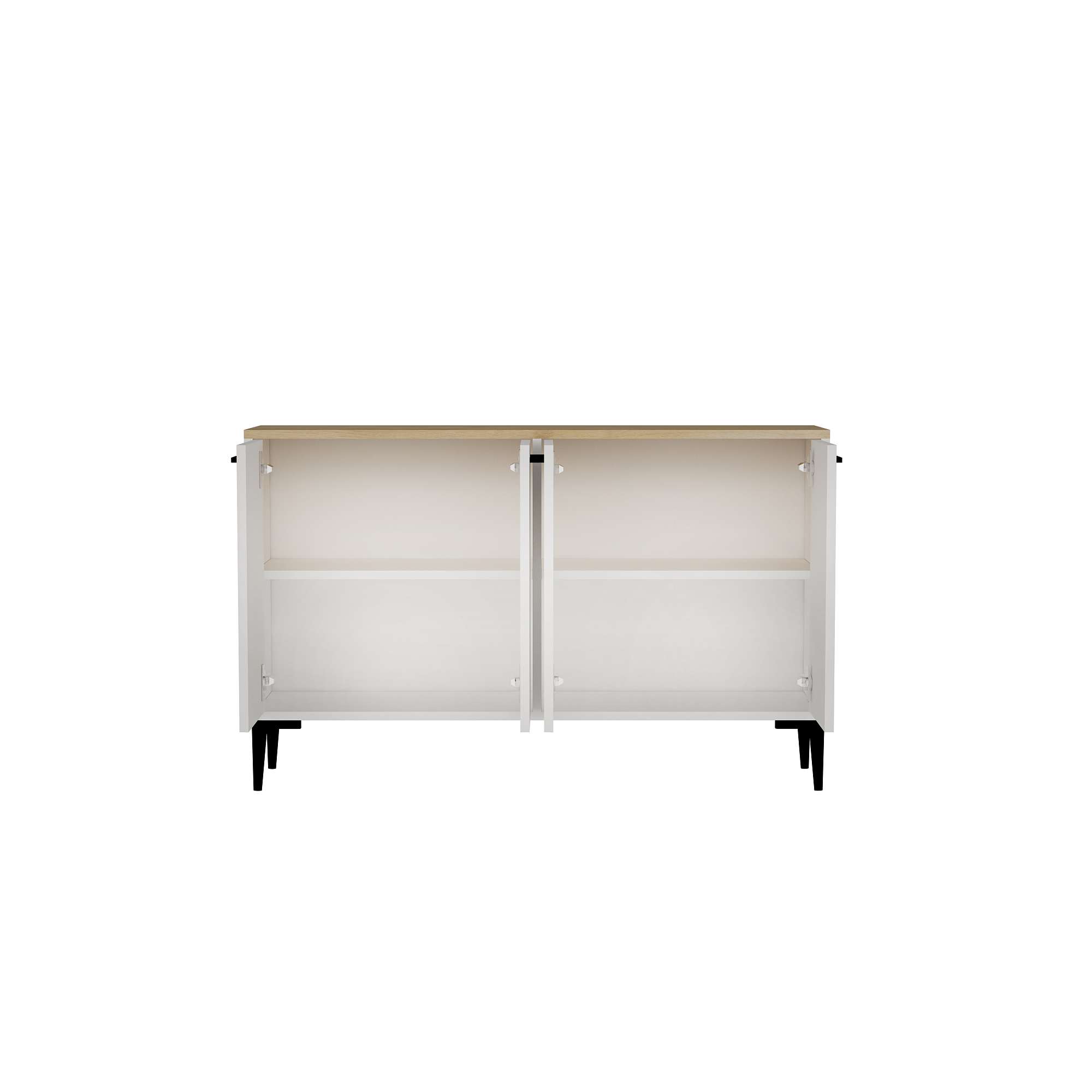 Consola, Hanah Home, pal melaminat, stejar safir si alb, 120x29,6x75 cm — imaginea 2