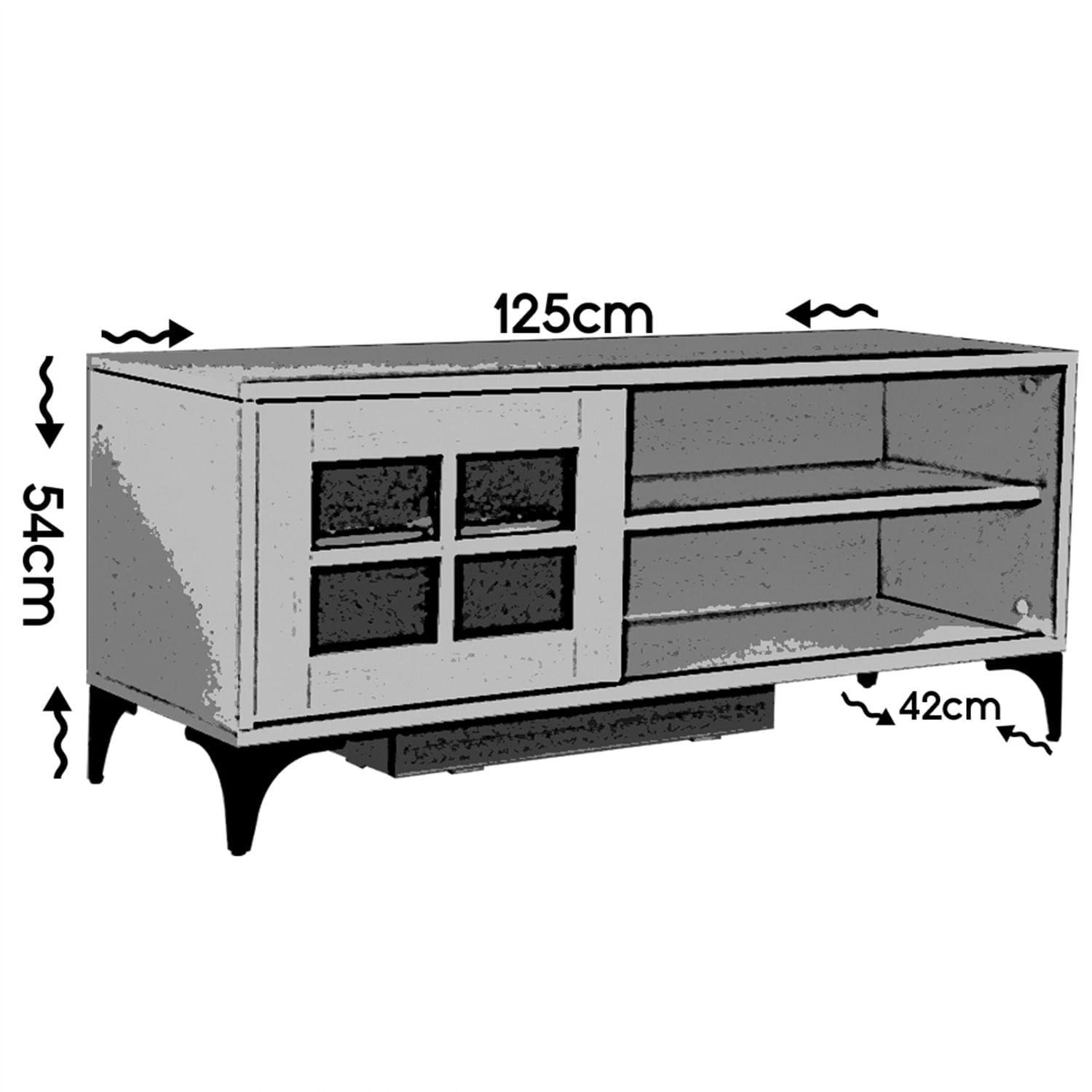 Comoda tv, Hanah Home, pal melaminat, stejar, 125x42x54 cm — imaginea 5