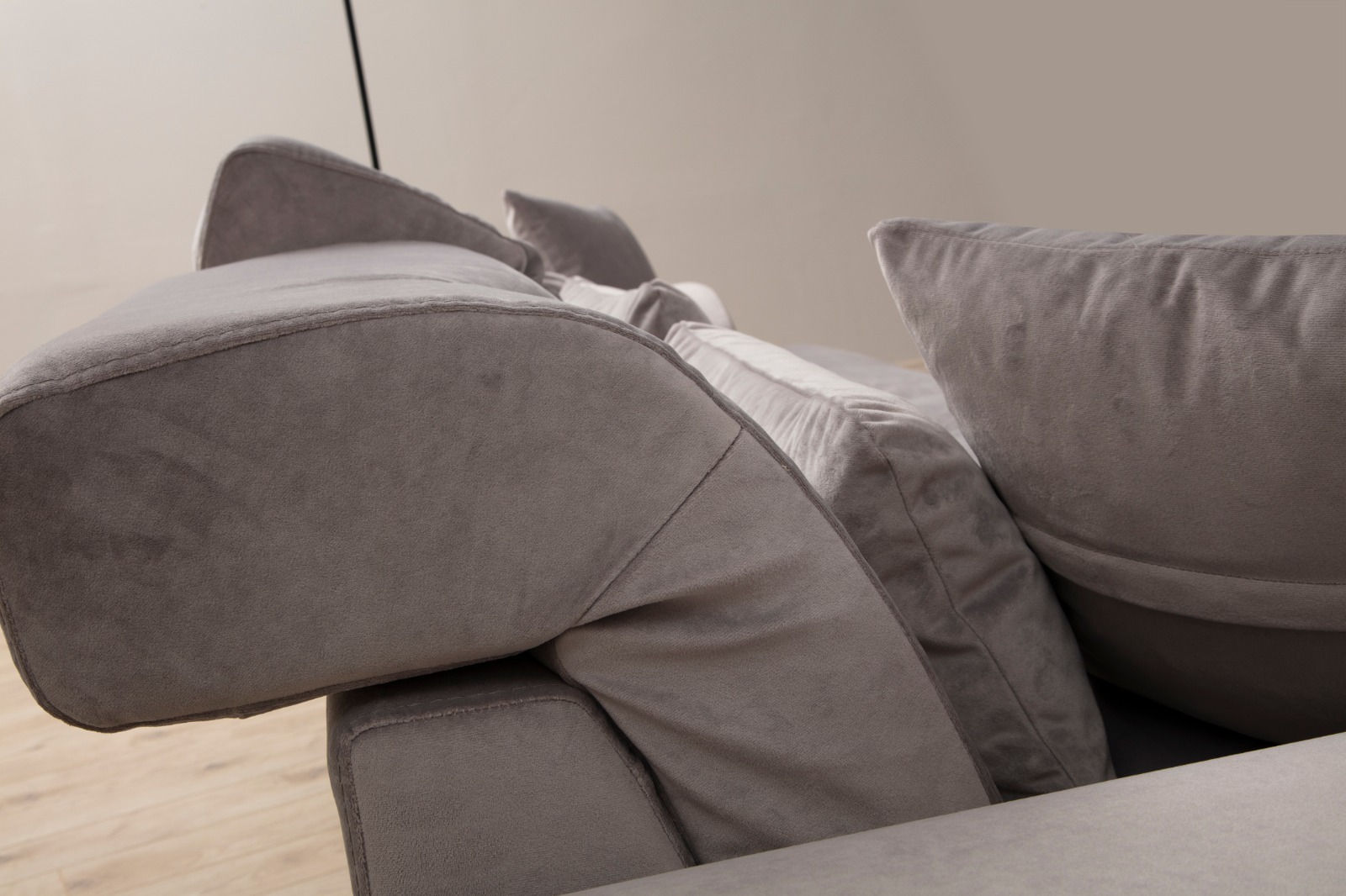 Canapea 2 locuri, Hanah Home, lemn fag si pal, gri deschis, 185x100x92 cm — imaginea 3