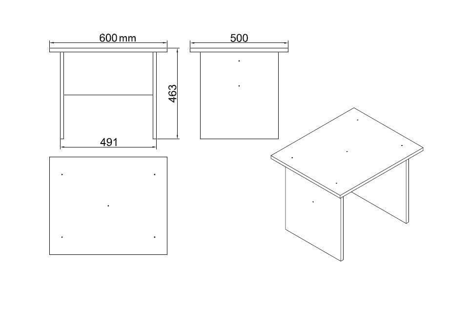 Set mobilier birou, Hanah Home, pal melaminat, stejar si negru, birou 140x60x73.8 cm, masuta 60x50x46.3 cm — imaginea 4