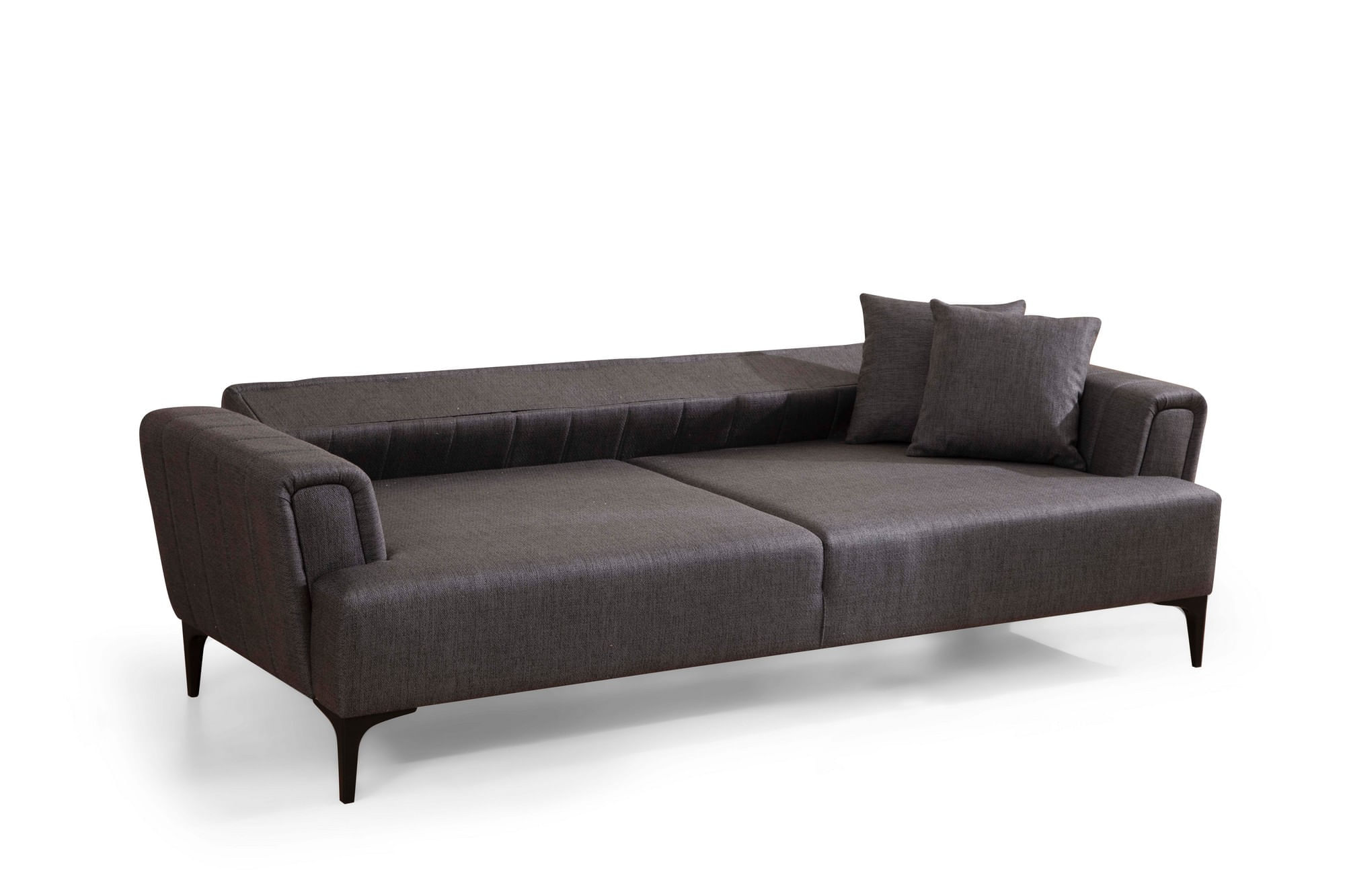 Canapea extensibila, Atelier Del Sofa, lemn fag si placi aglomerate, gri inchis, 230x95x77 cm — imaginea 2