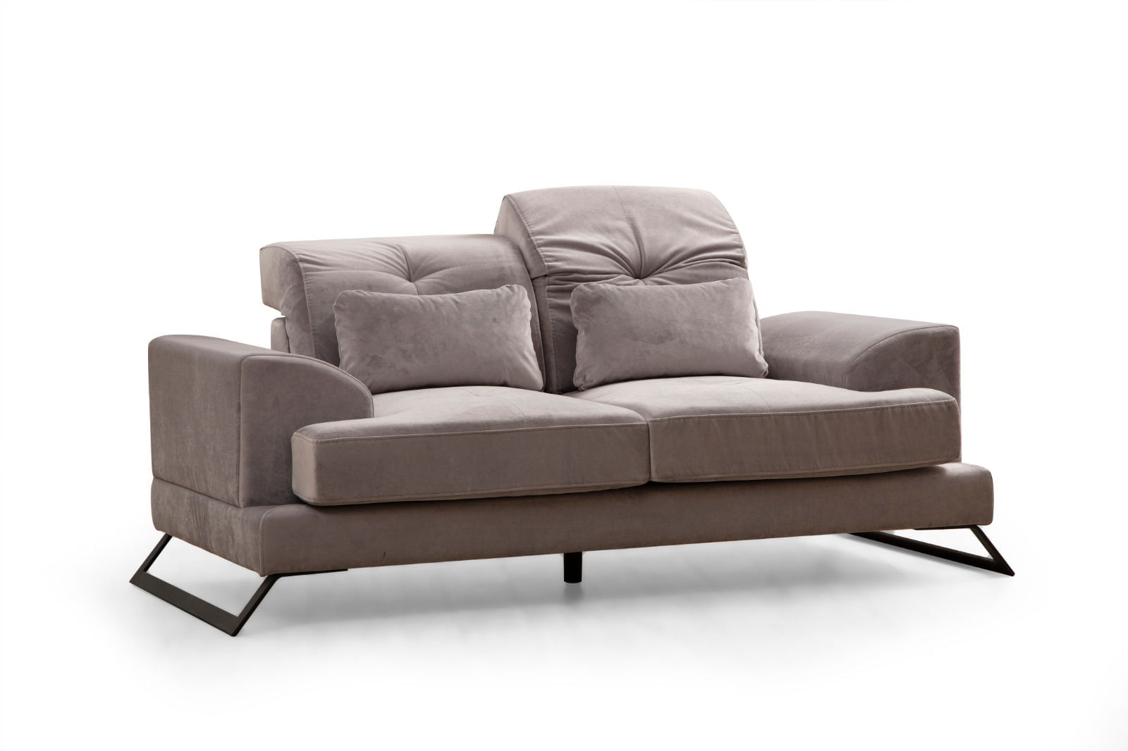 Canapea 2 locuri, Hanah Home, lemn fag si pal, gri deschis, 185x100x92 cm — imaginea 4