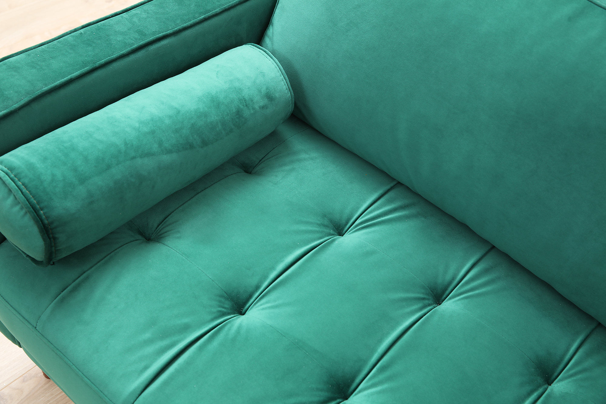 Canapea 3 locuri, Atelier Del Sofa, lemn de fag si pal, verde, 215x90x70 cm — imaginea 5