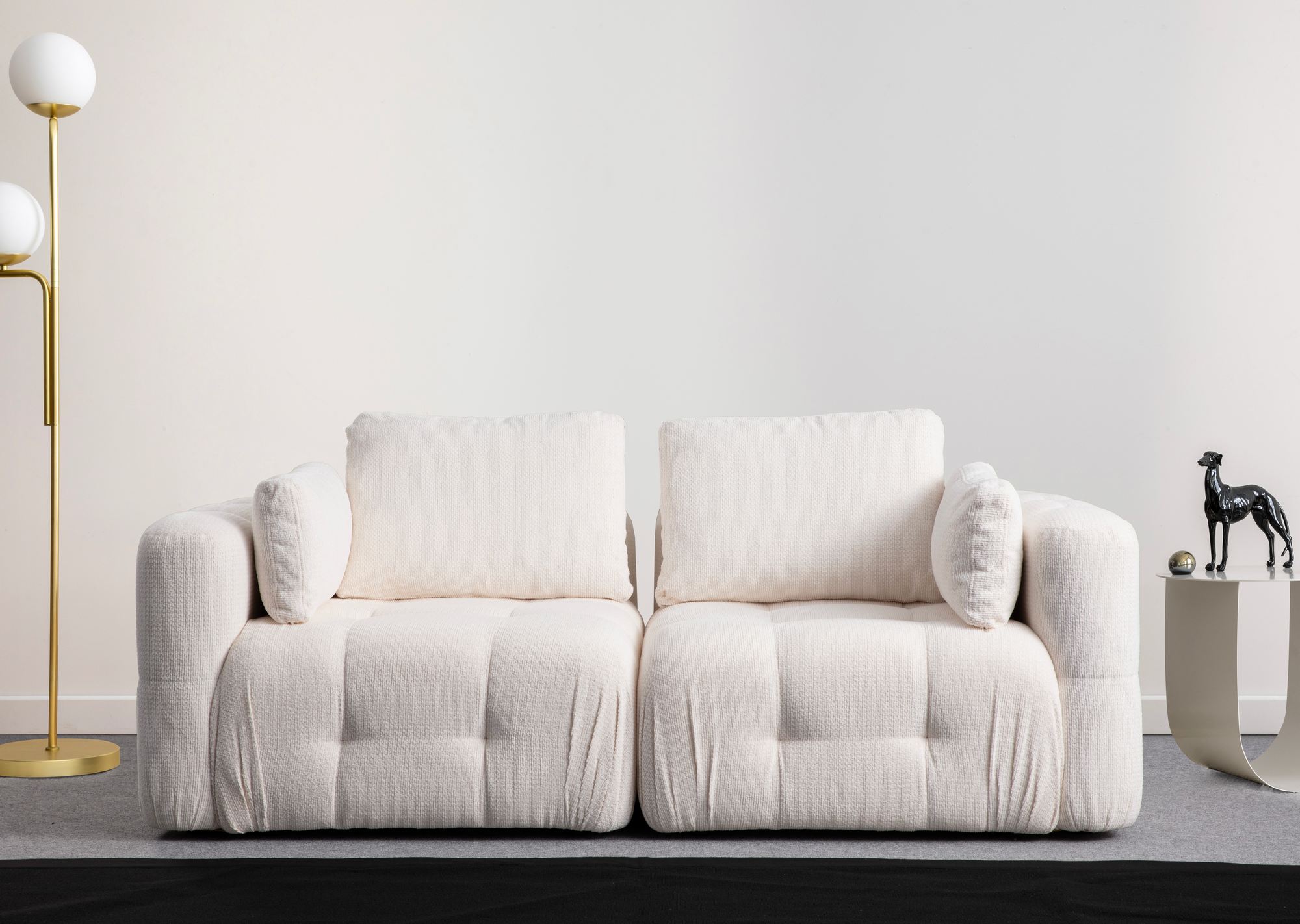 Canapea 2 locuri, Atelier Del Sofa, poliester, alb, 300x120x65 cm — imaginea 2