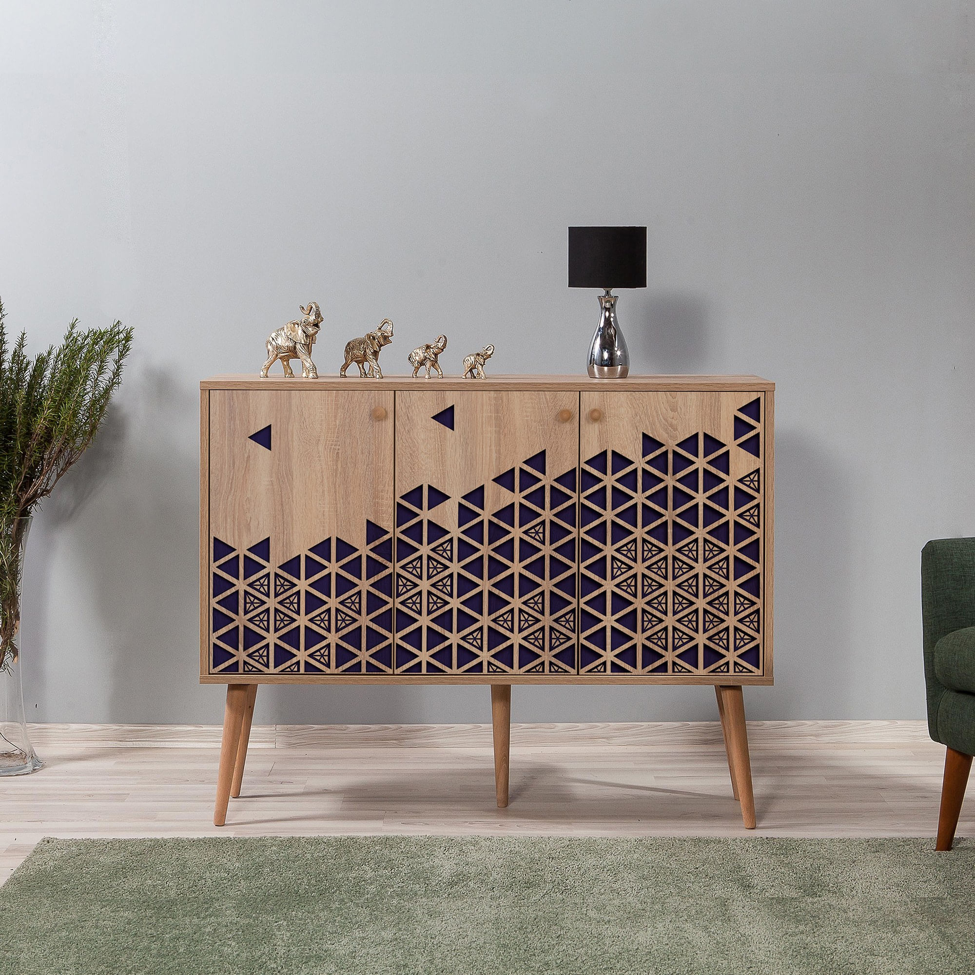 Consola, Hanah Home, pal melaminat, stejar sonoma, 120x36x90 cm, 863SPH3418 — imaginea 4