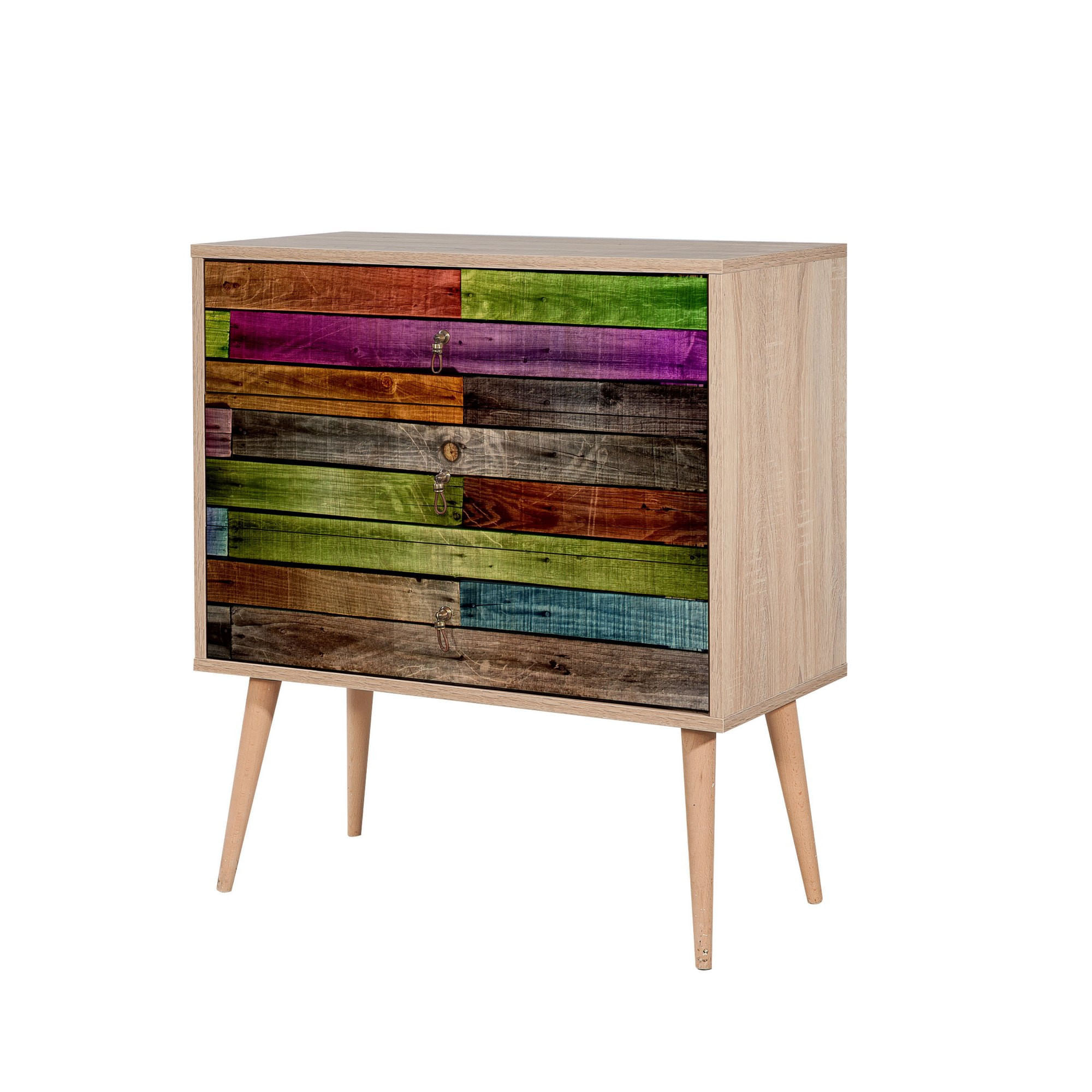 Comoda, Hanah Home, pal melaminat, stejar sonoma, 80x40x90 cm, 863SPH3405