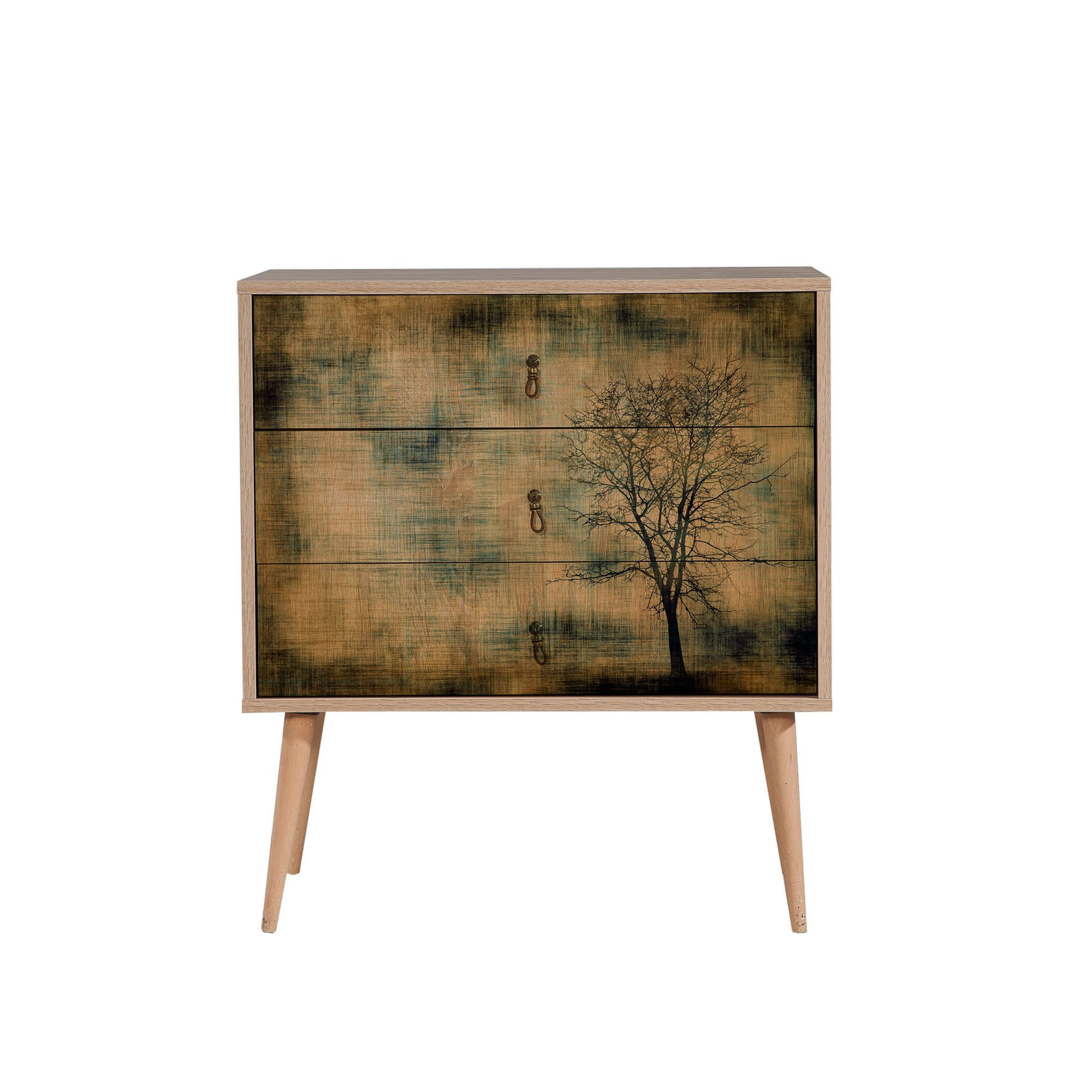Comoda, Hanah Home, pal melaminat, stejar sonoma, 80x40x90 cm, 863SPH3408 — imaginea 2