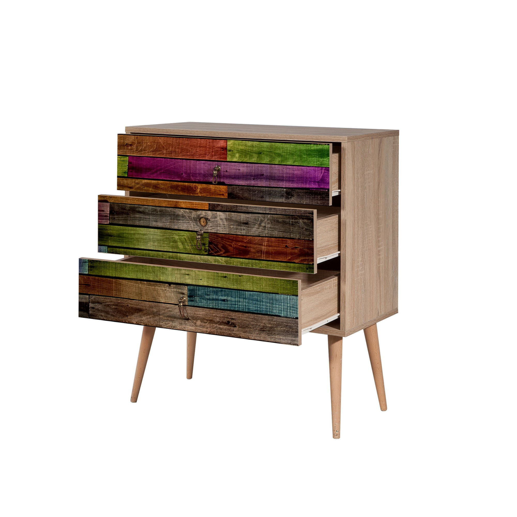 Comoda, Hanah Home, pal melaminat, stejar sonoma, 80x40x90 cm, 863SPH3405 — imaginea 3