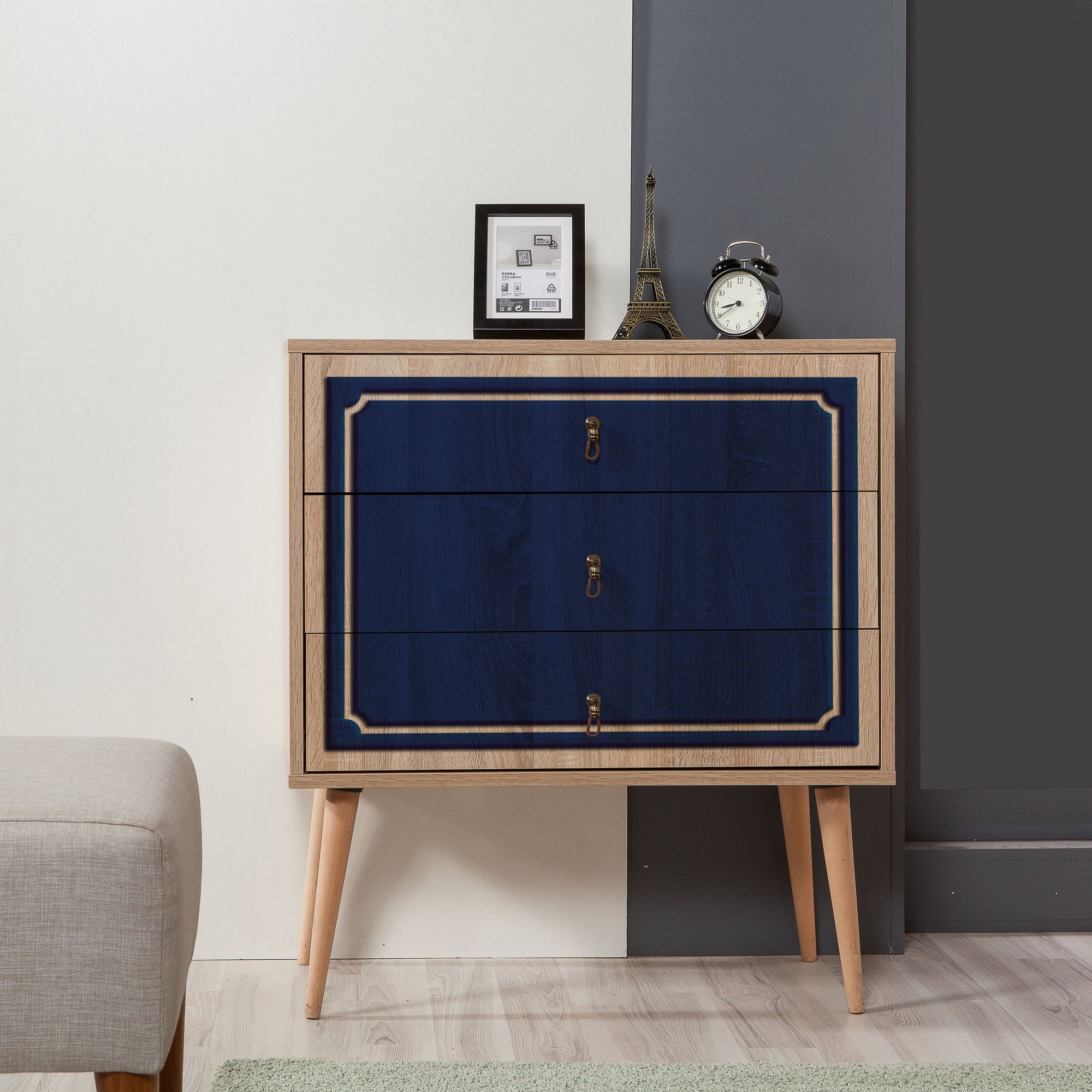 Comoda, Hanah Home, pal melaminat, stejar sonoma, 80x40x90 cm, 869VEL3436 — imaginea 4