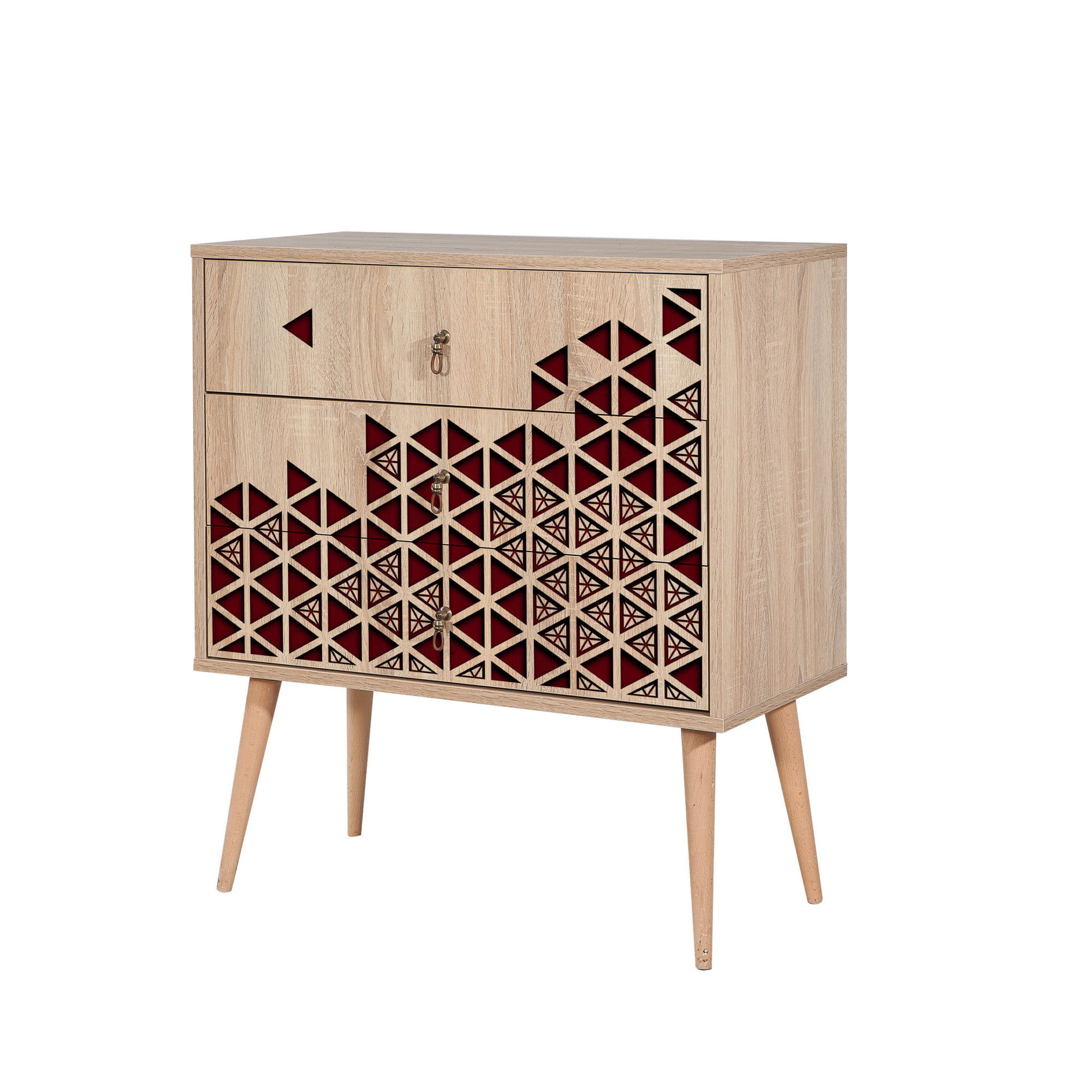 Comoda, Hanah Home, pal melaminat, stejar sonoma, 80x40x90 cm, 869VEL3430