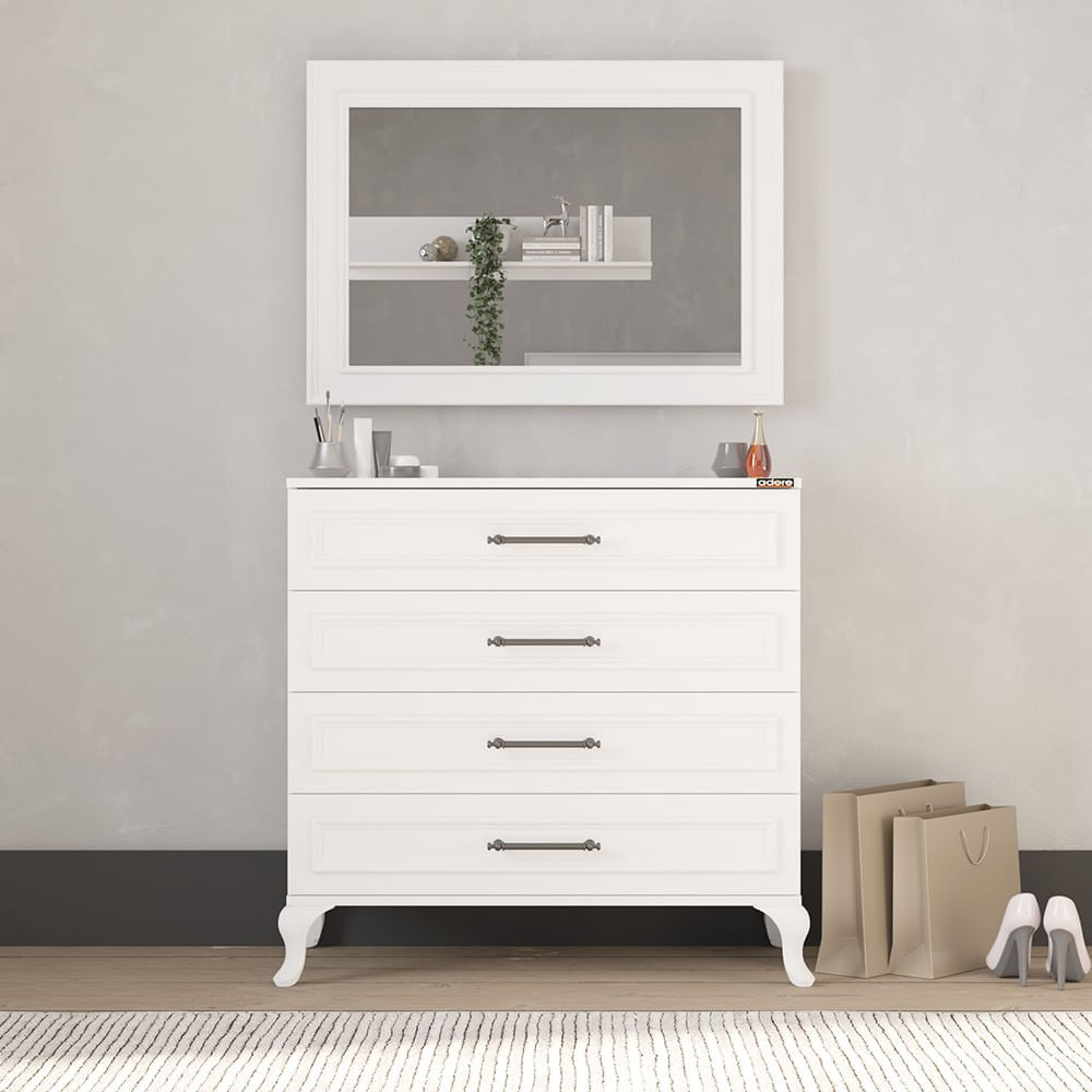 Comoda, Hanah Home, pal melaminat, alb, 90x45x89 cm — imaginea 6