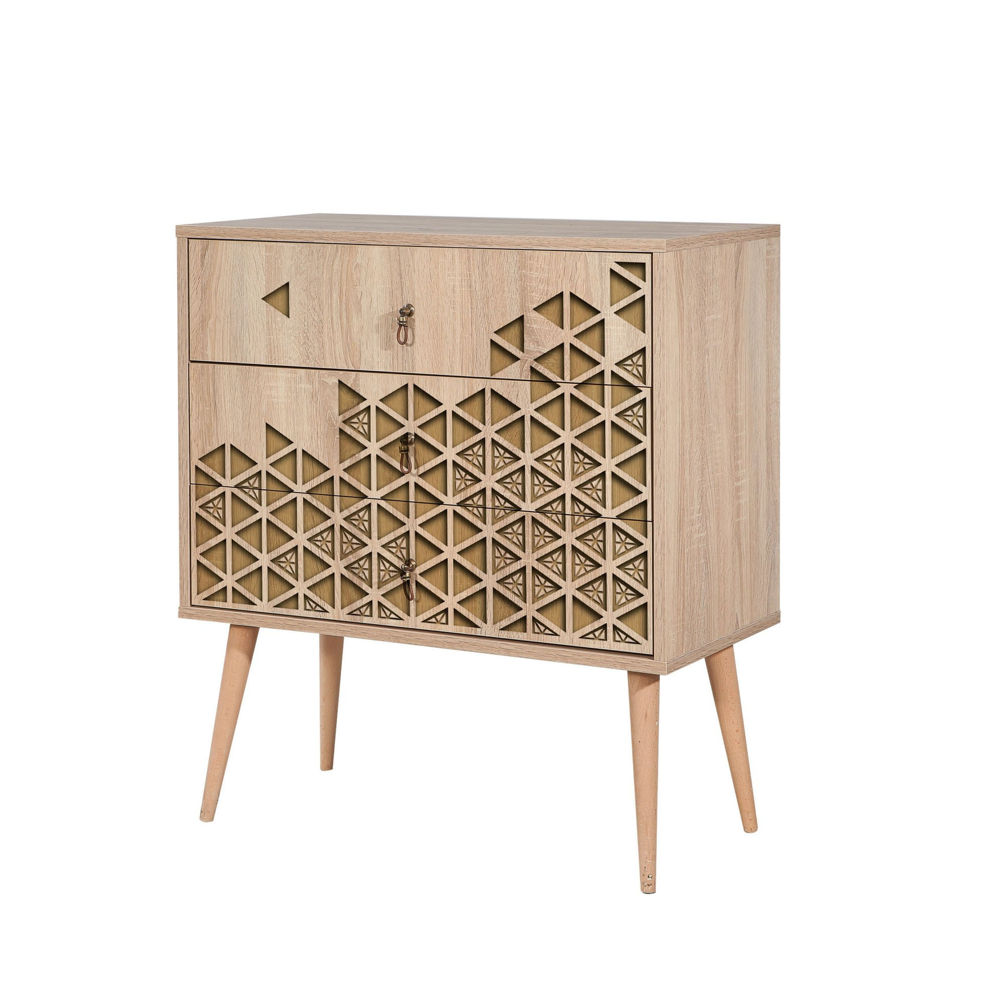 Comoda, Hanah Home, pal melaminat, stejar sonoma, 80x40x90 cm, 863SPH3403 — imaginea 2