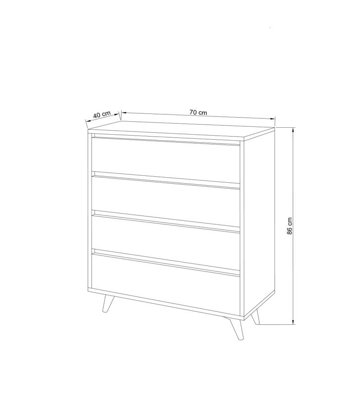 Comoda, Hanah Home, pal melaminat, travertin, 70x40x86 cm — imaginea 4
