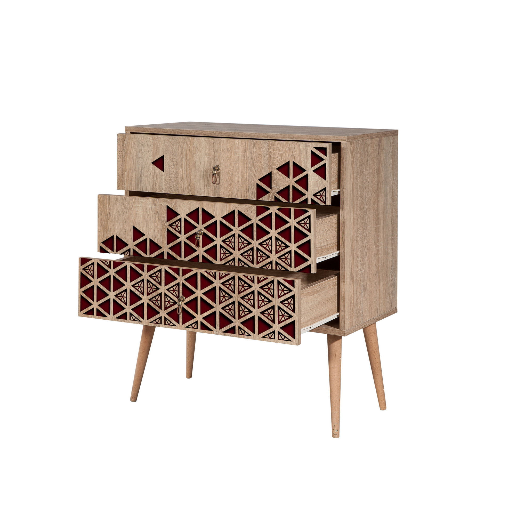 Comoda, Hanah Home, pal melaminat, stejar sonoma, 80x40x90 cm, 869VEL3430 — imaginea 4