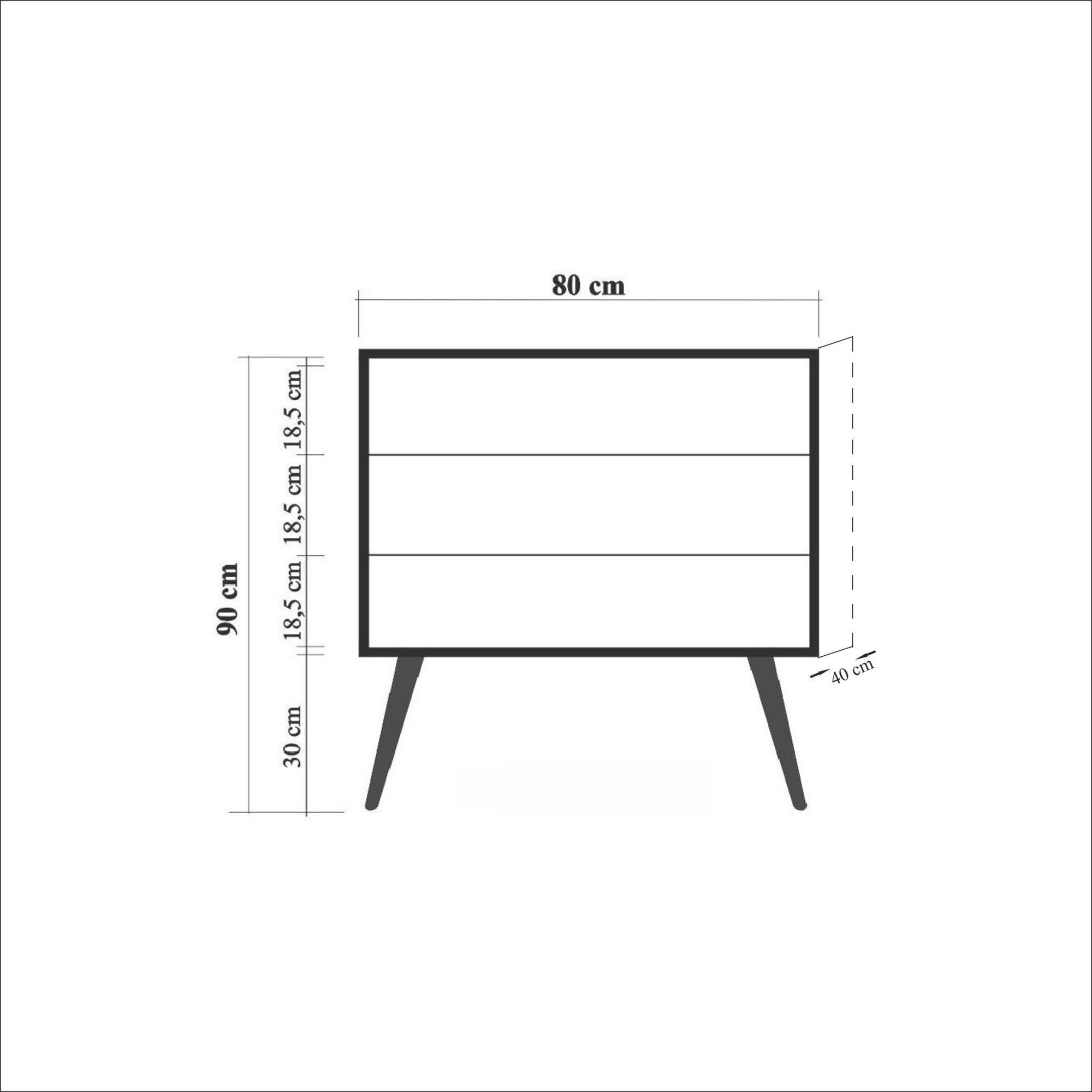 Comoda, Hanah Home, pal melaminat, stejar sonoma, 80x40x90 cm, 863SPH3403 — imaginea 5