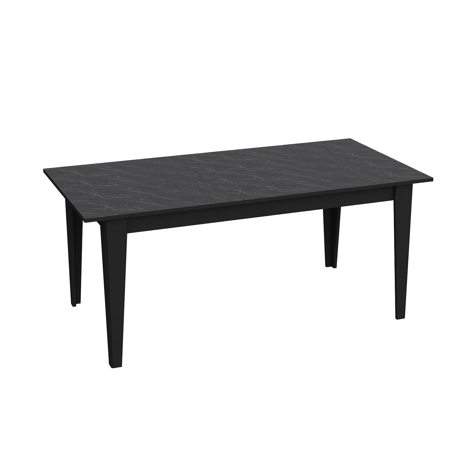 Masa dining, Hanah Home, panou aglomerat cu melamina, negru, 180x90x76.8 cm
