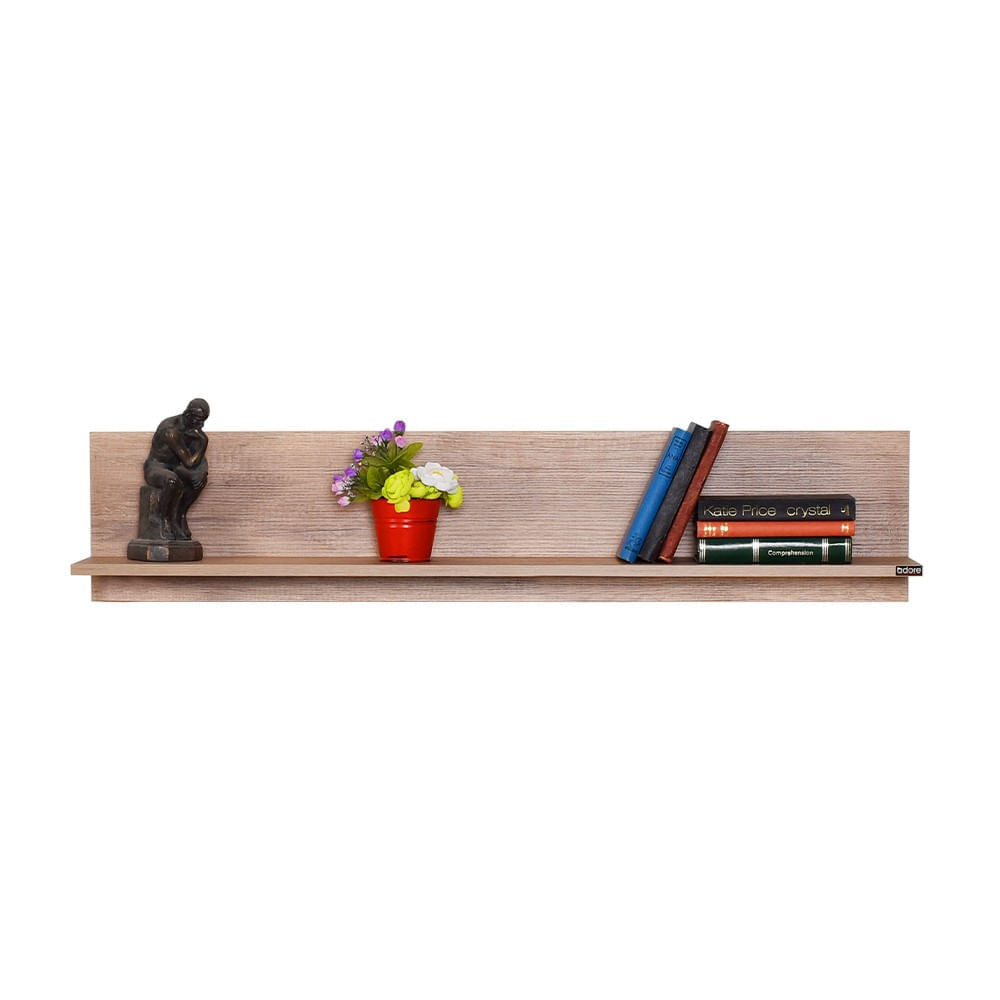 Raft de perete, Hanah Home, pal melaminat, nuc deschis, 120x25x20 cm — imaginea 4