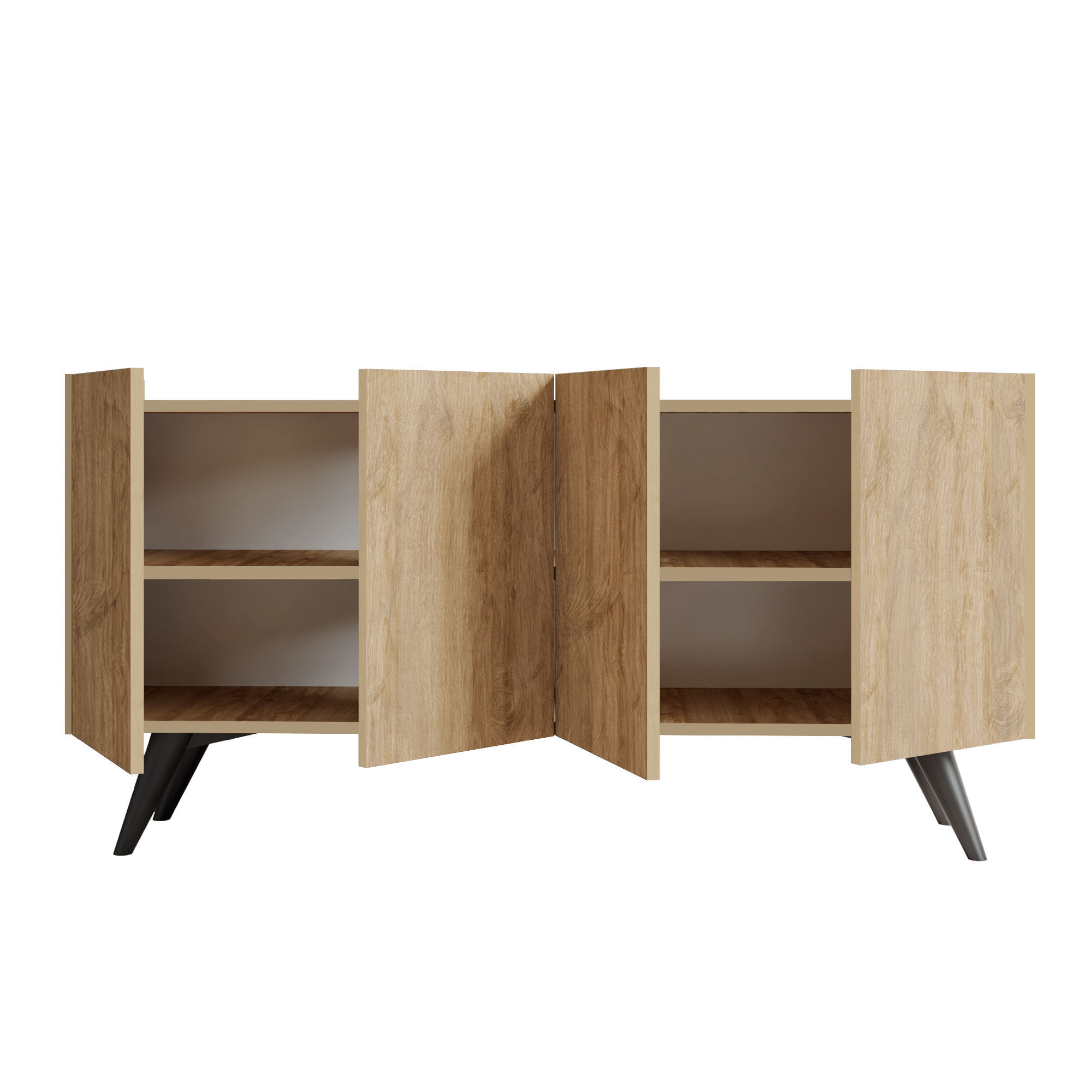 Consola, Hanah Home, PAL melaminat, stejar, 150x76x40 cm — imaginea 2
