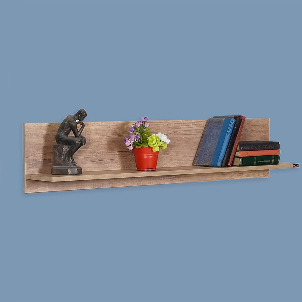 Raft de perete, Hanah Home, pal melaminat, nuc deschis, 120x25x20 cm — imaginea 6