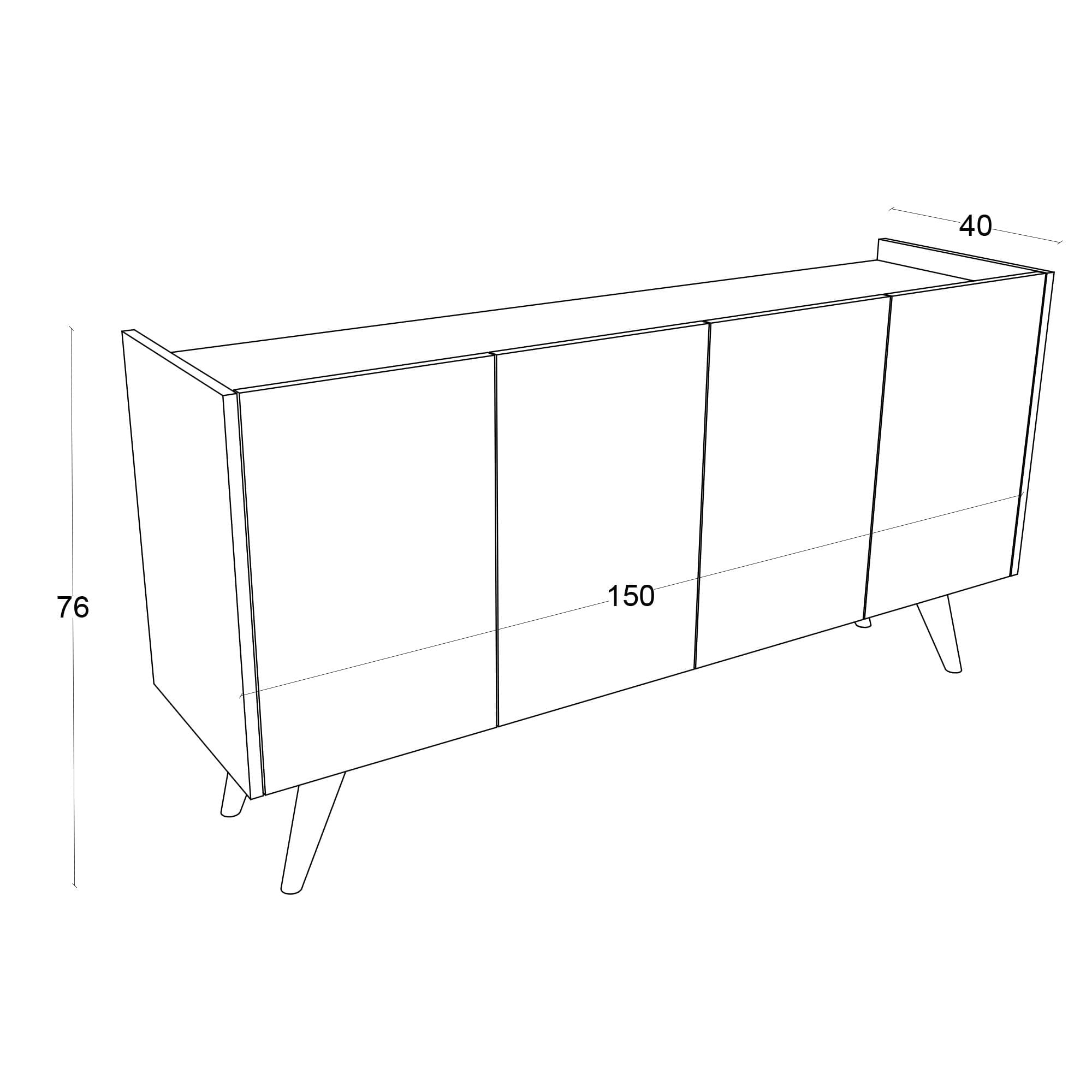 Consola, Hanah Home, PAL melaminat, stejar, 150x76x40 cm — imaginea 3