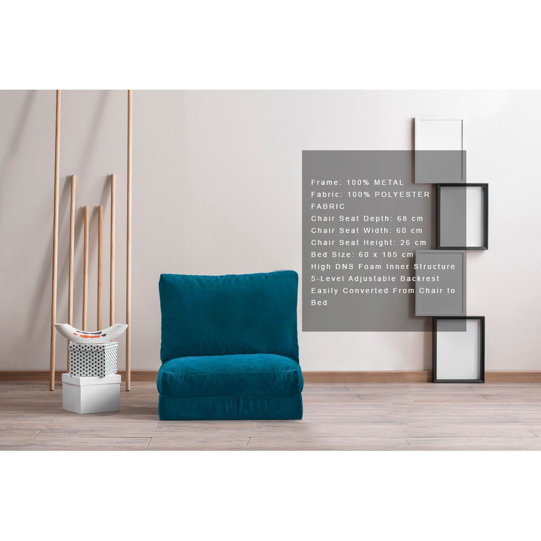 Canapea extensibila, Hanah Home, metal, verde, 60x68x62 cm — imaginea 5