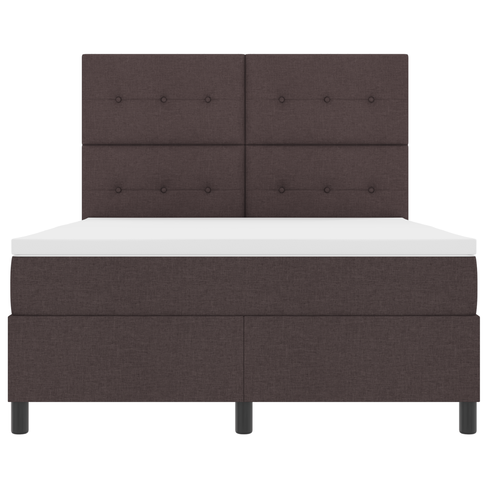 Somiera cu saltea maro inchis 140x190 cm din material — imaginea 8