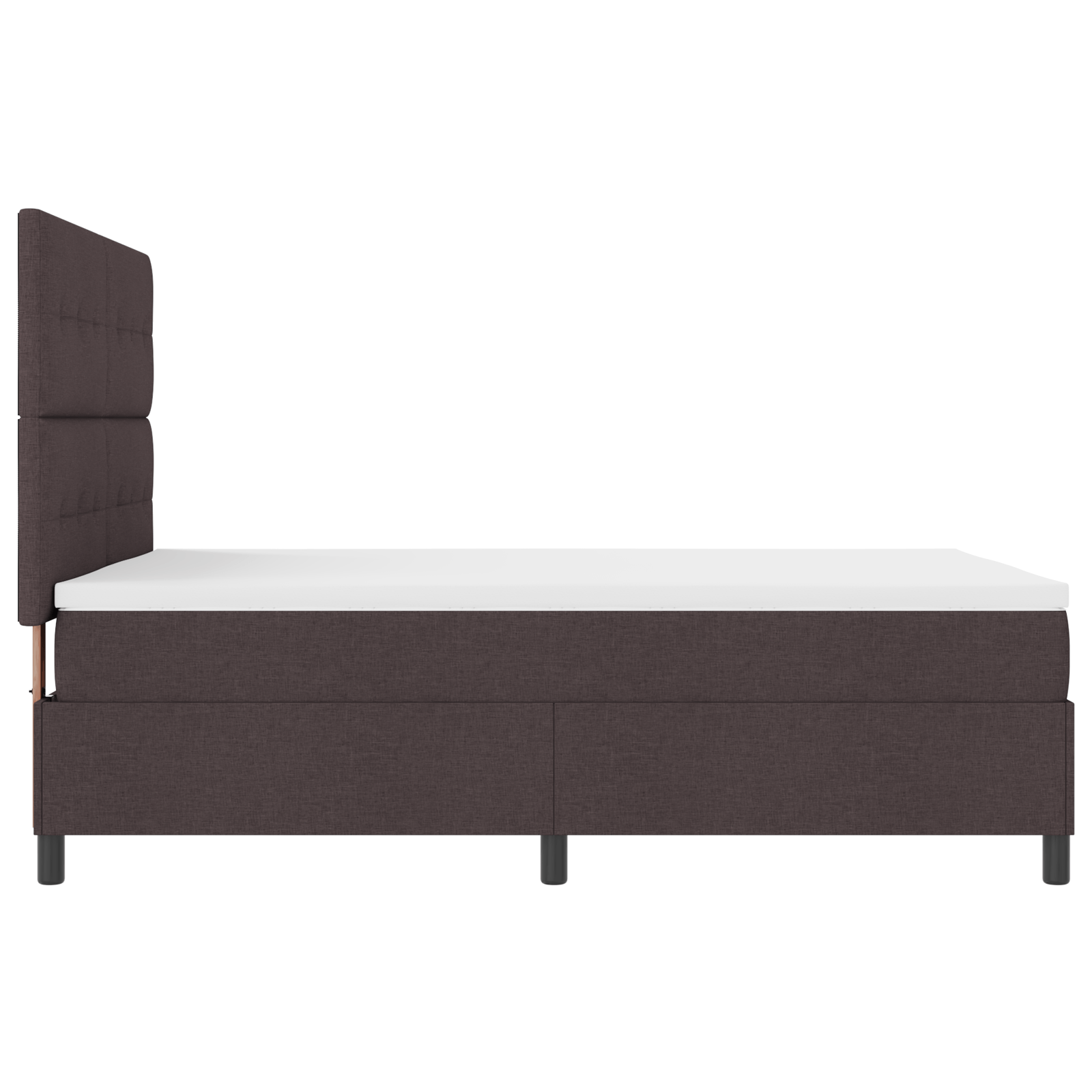 Somiera cu saltea maro inchis 140x190 cm din material — imaginea 9