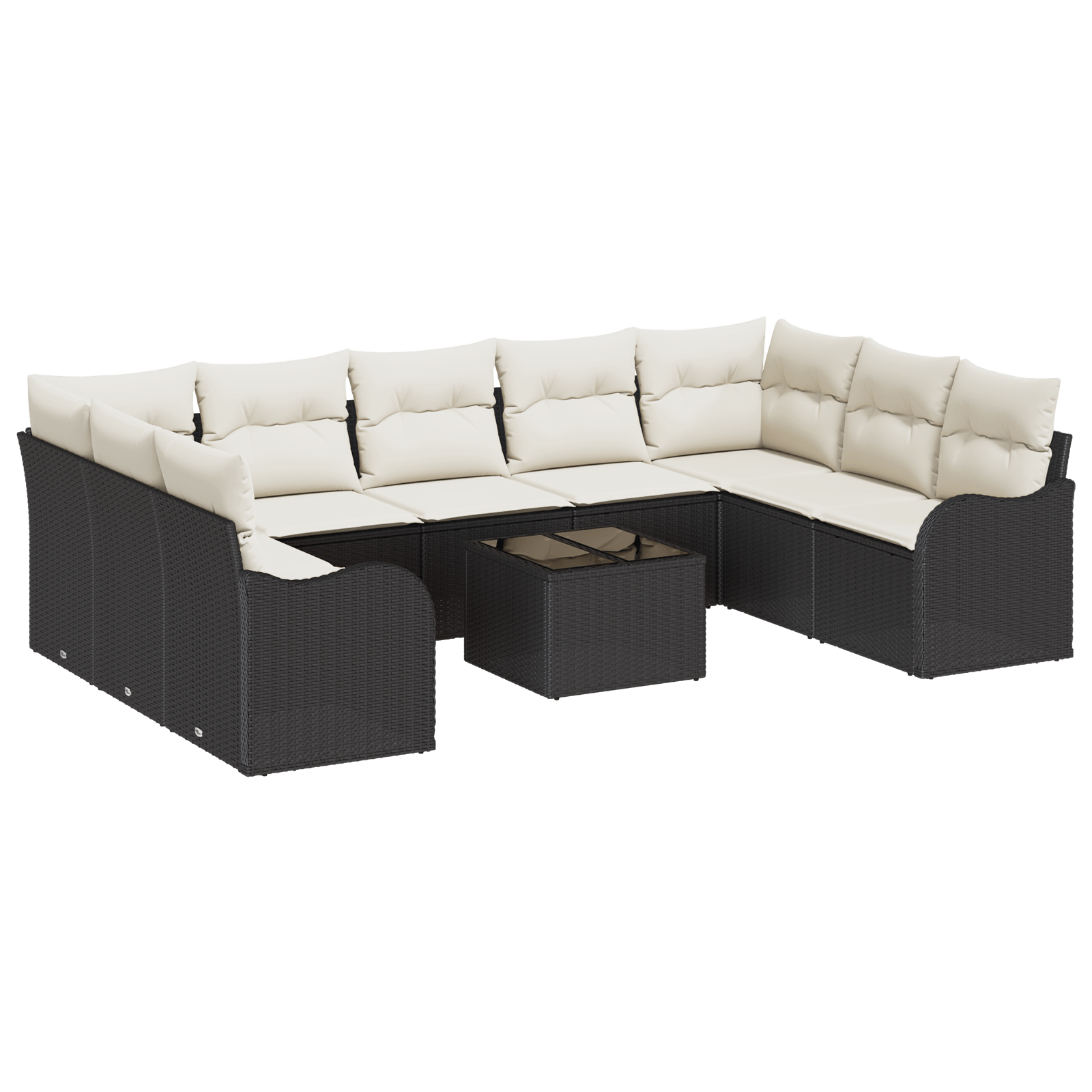 Set de Canapea Modulara cu 9 Piese cu Pernute Ratan Culoare Brown — imaginea 2