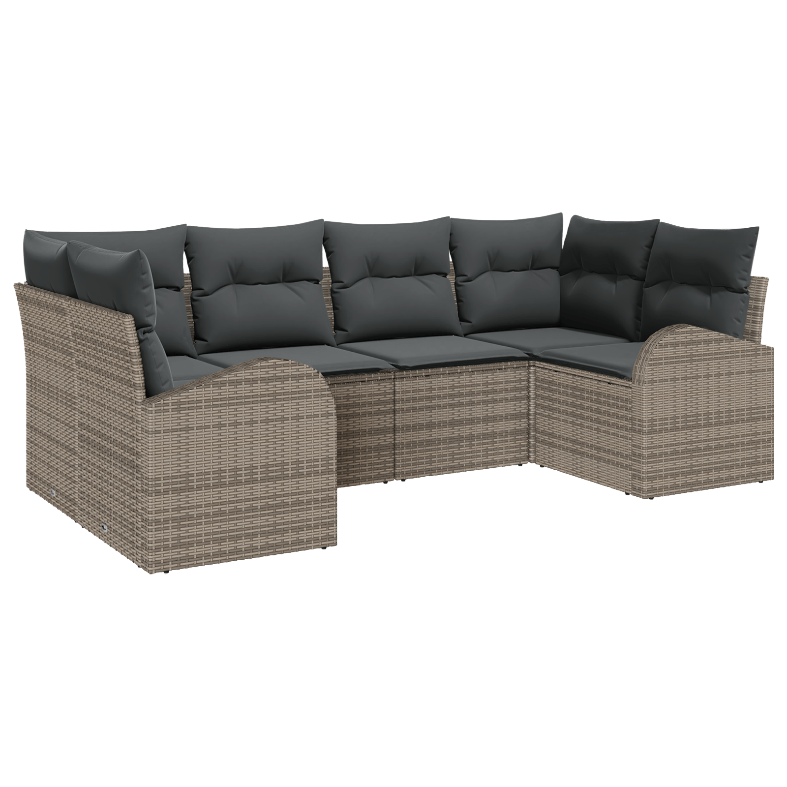 Set canapea 6 piese gri ratan poli — imaginea 2