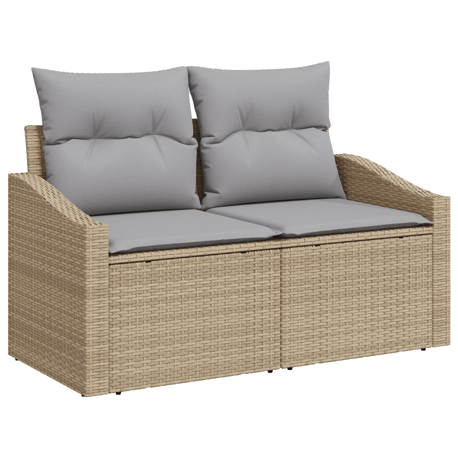 Set de Canapea cu 6 Piese cu Pernute Bej din Ratan Polimeric — imaginea 4